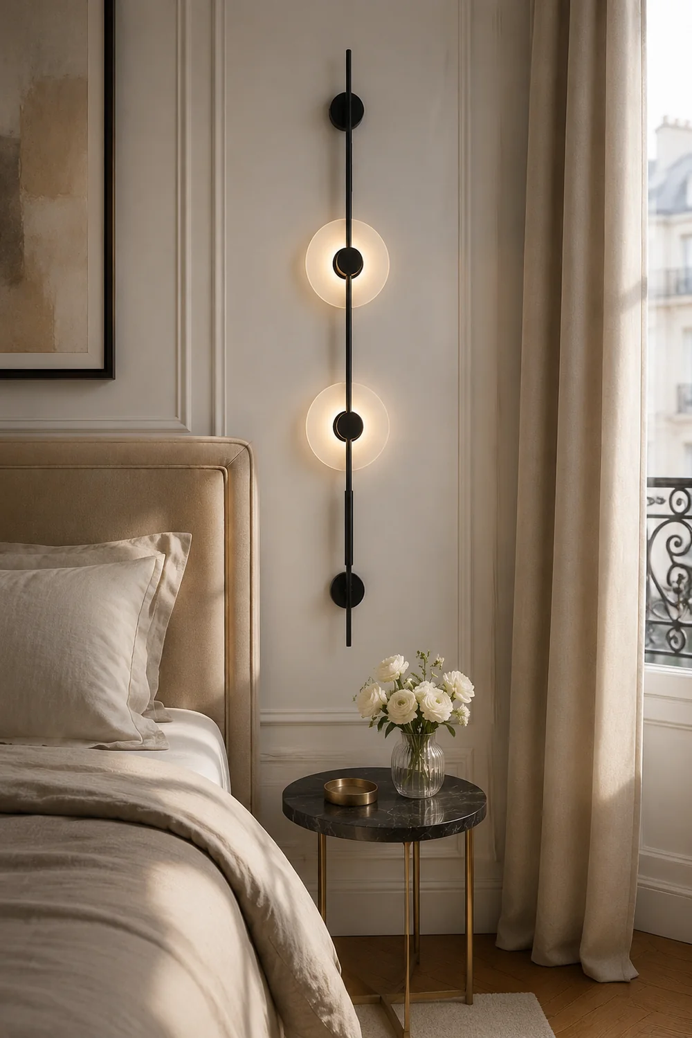 Alabaster Orb Vertical Wall Sconce - Lumpaz