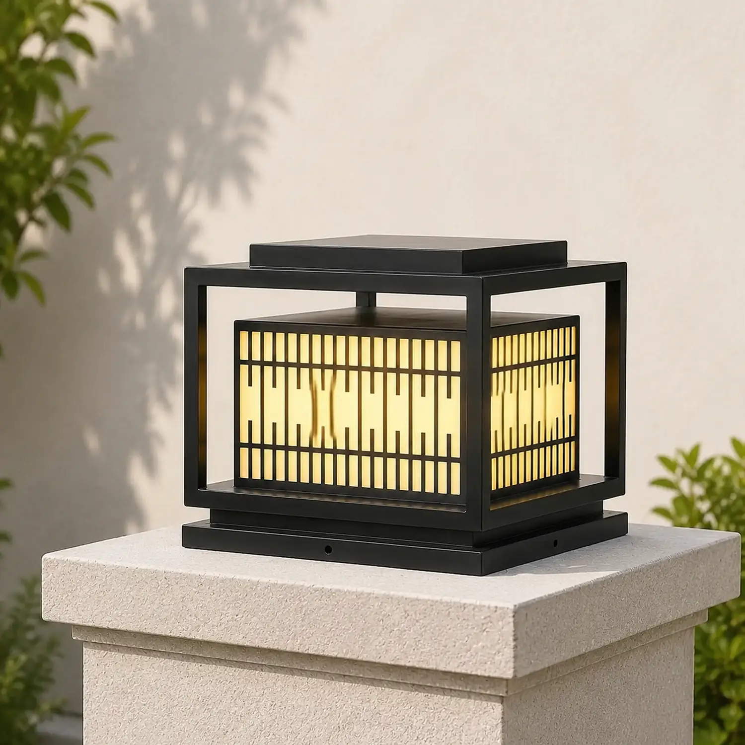 Window Grille Outdoor Post Light - Lumpaz
