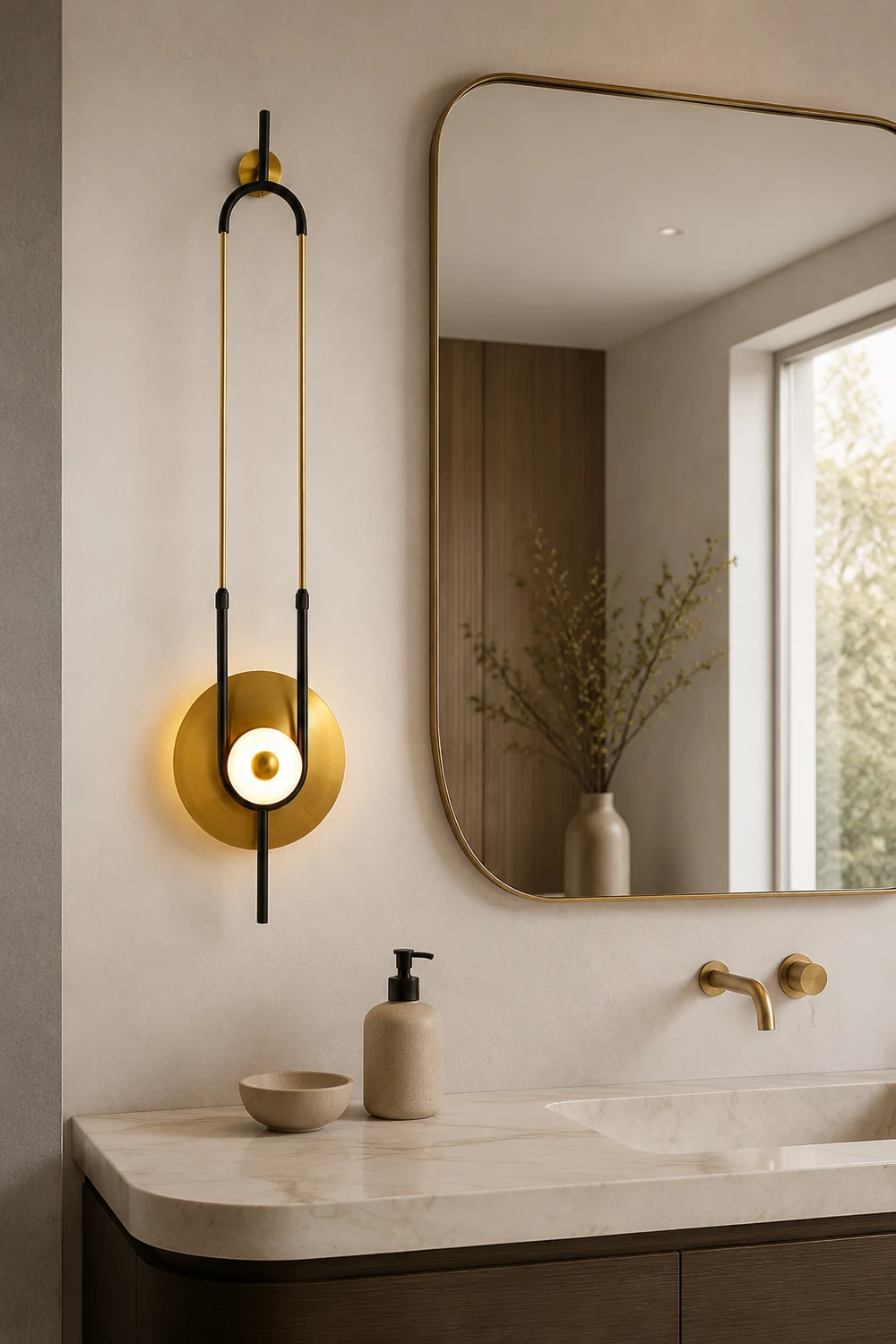 Ellipse Ring Marble Wall Light - Lumpaz