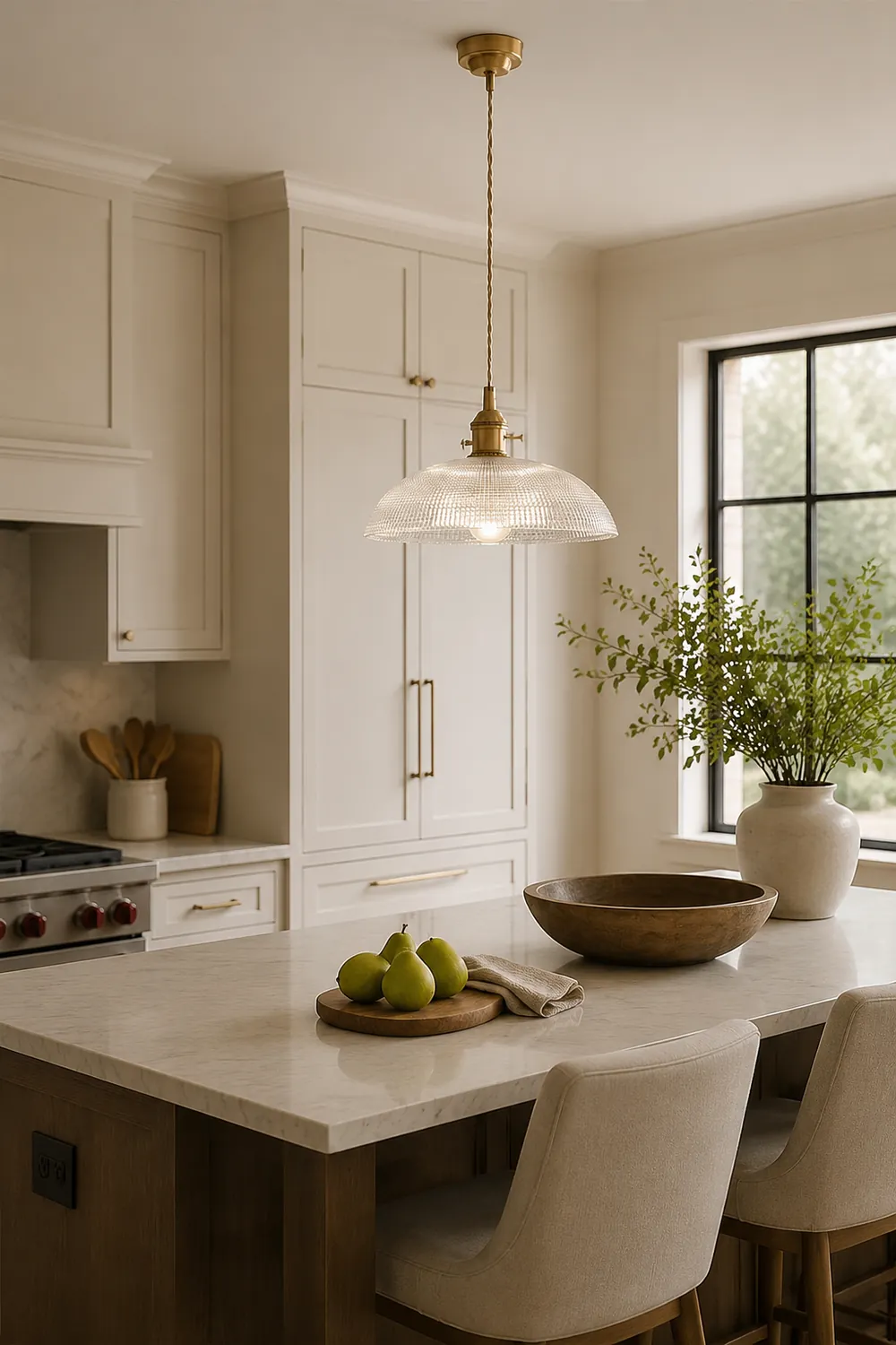 Vintage INS Glass Ribbed Pendant Light - Lumpaz