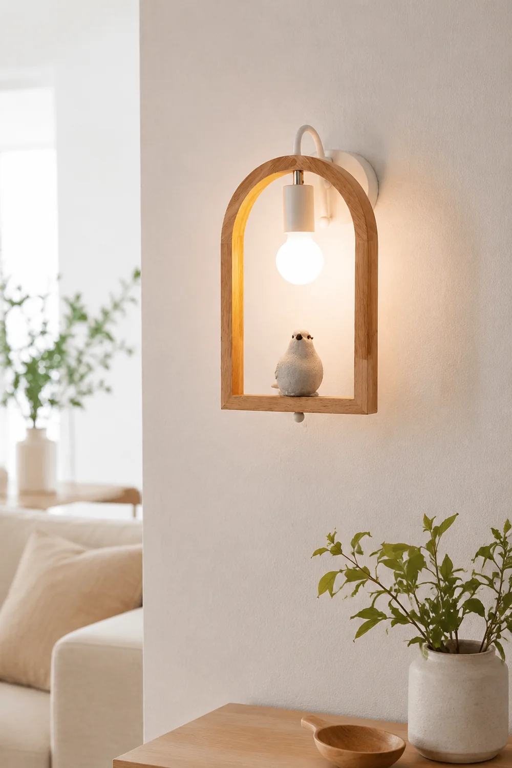 Wood Bird Resin Wall Light - Lumpaz