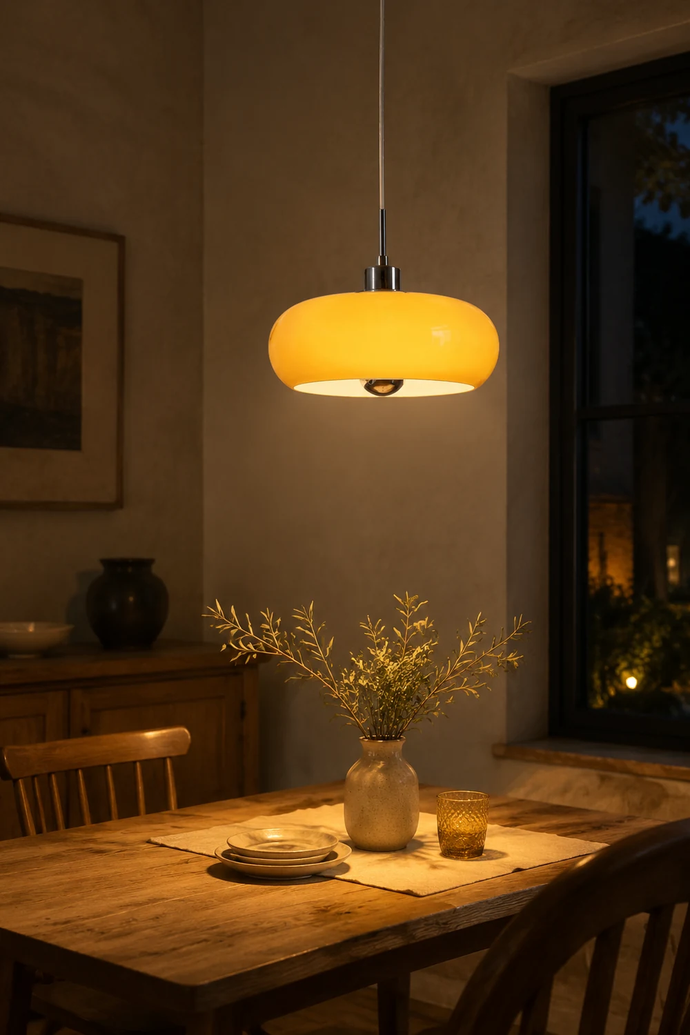 Vintage Bauhaus Round Glass Pendant Light - Lumpaz