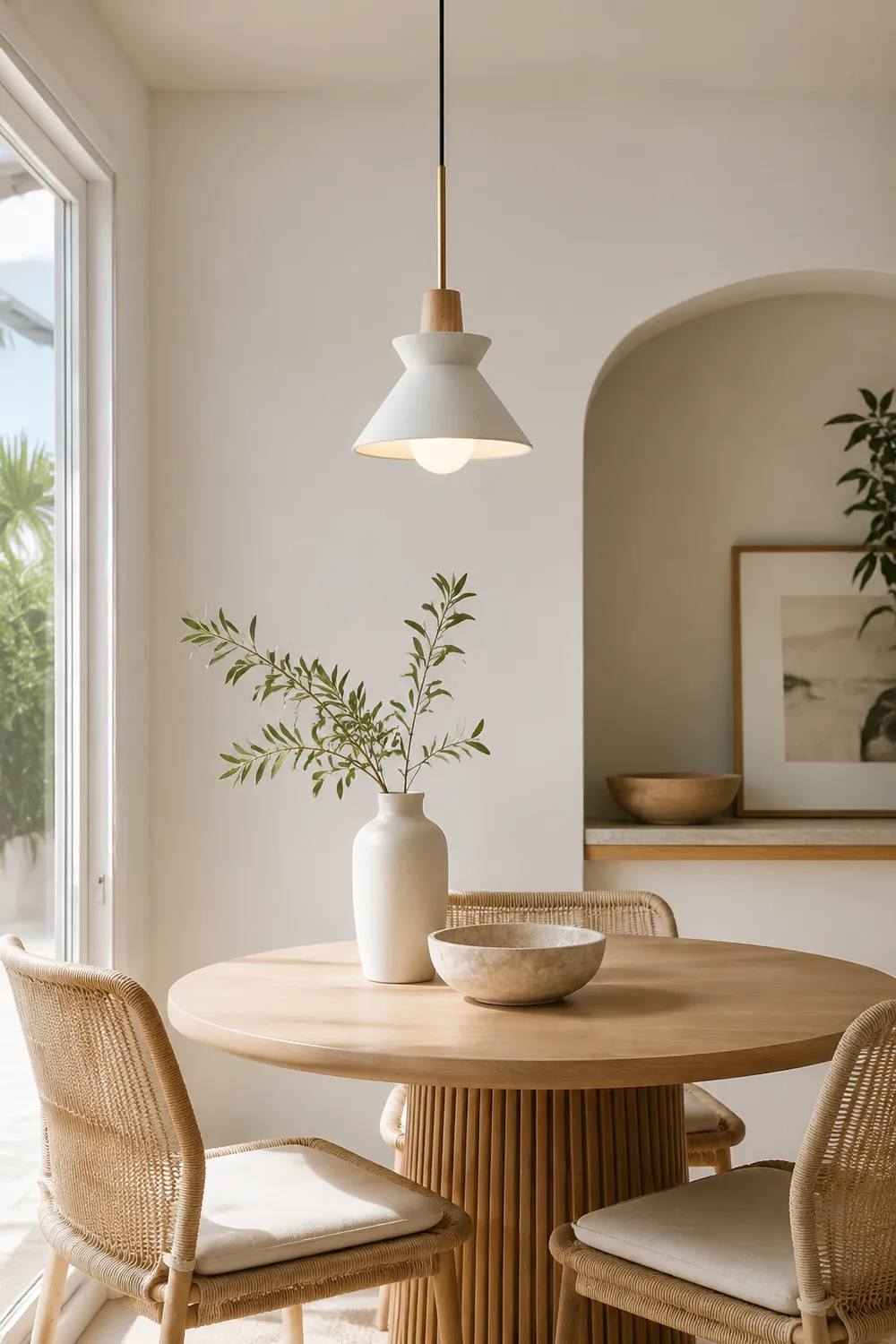 Modern White Concrete Cone Pendant Light - Lumpaz