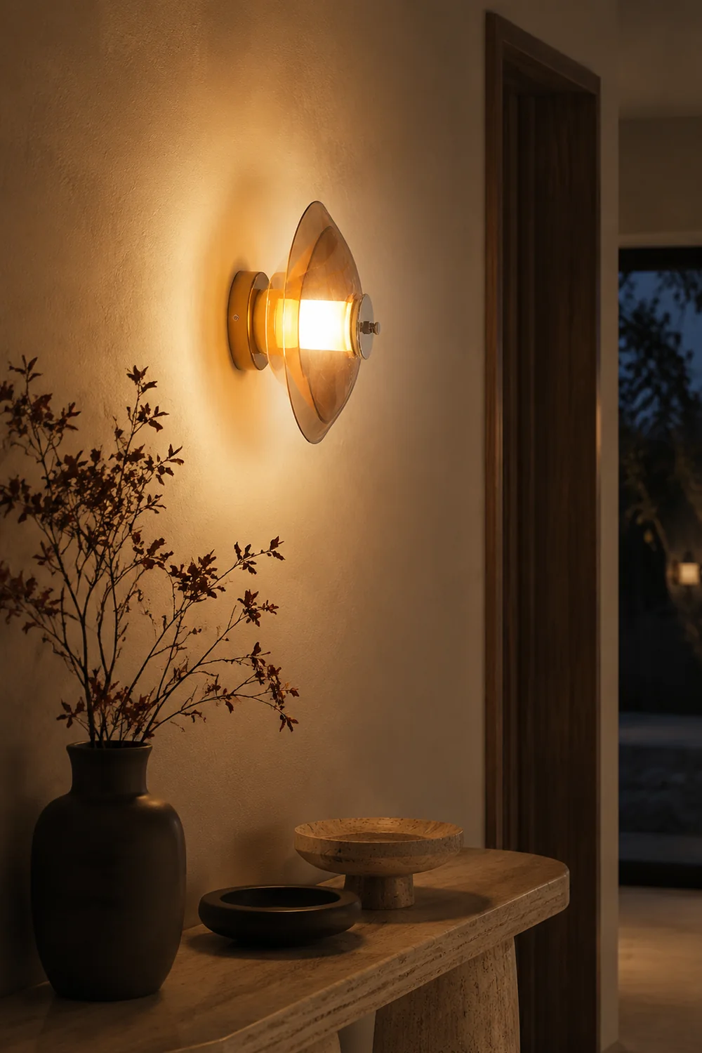 Flying Saucer Chrome Wall Light - Lumpaz