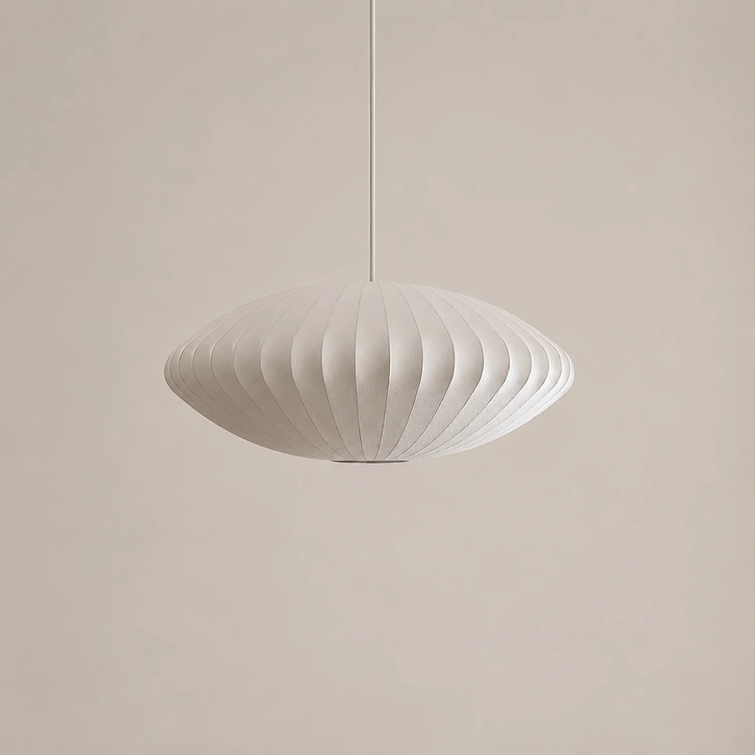 Nordic White Lantern Saucer Pendant Light For Living Room - Lumpaz