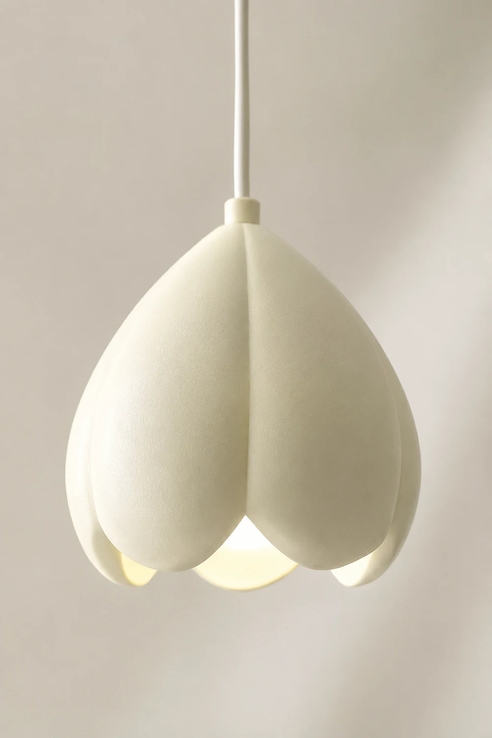 French Style Creamy Hanging Lamp Rustic Nature-Inspired Design Pendant Light - Lumpaz