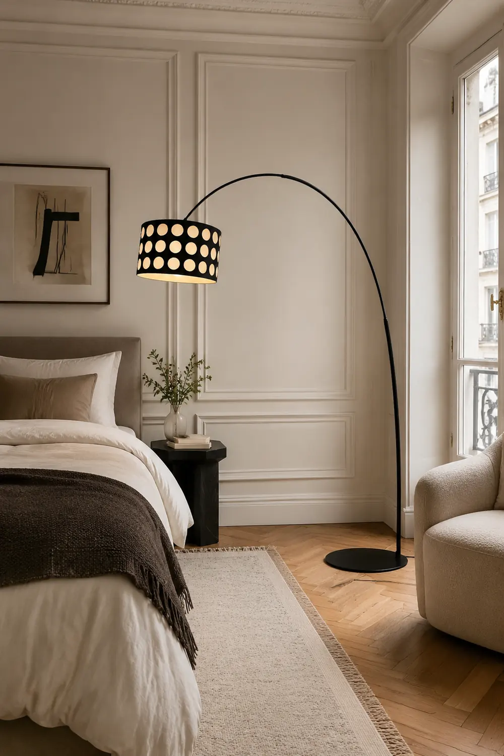 Polka Arc Fabric Floor Lamp - Lumpaz