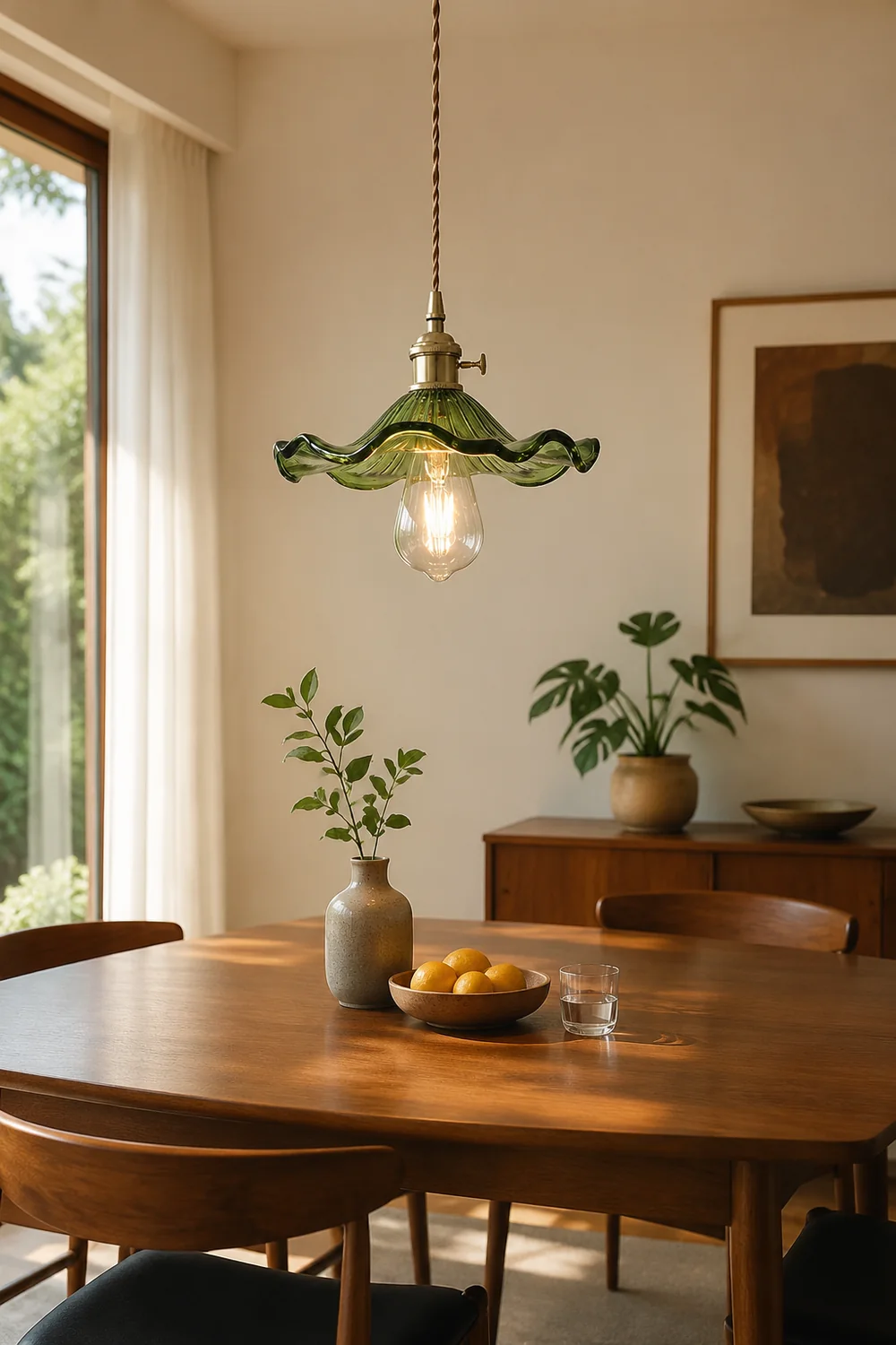 Stylish Hibiscus Flower Glass Pendant Light - Lumpaz