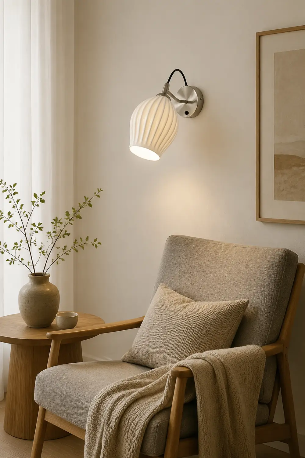 Ceramic Ribbed Wall light - Lumpaz