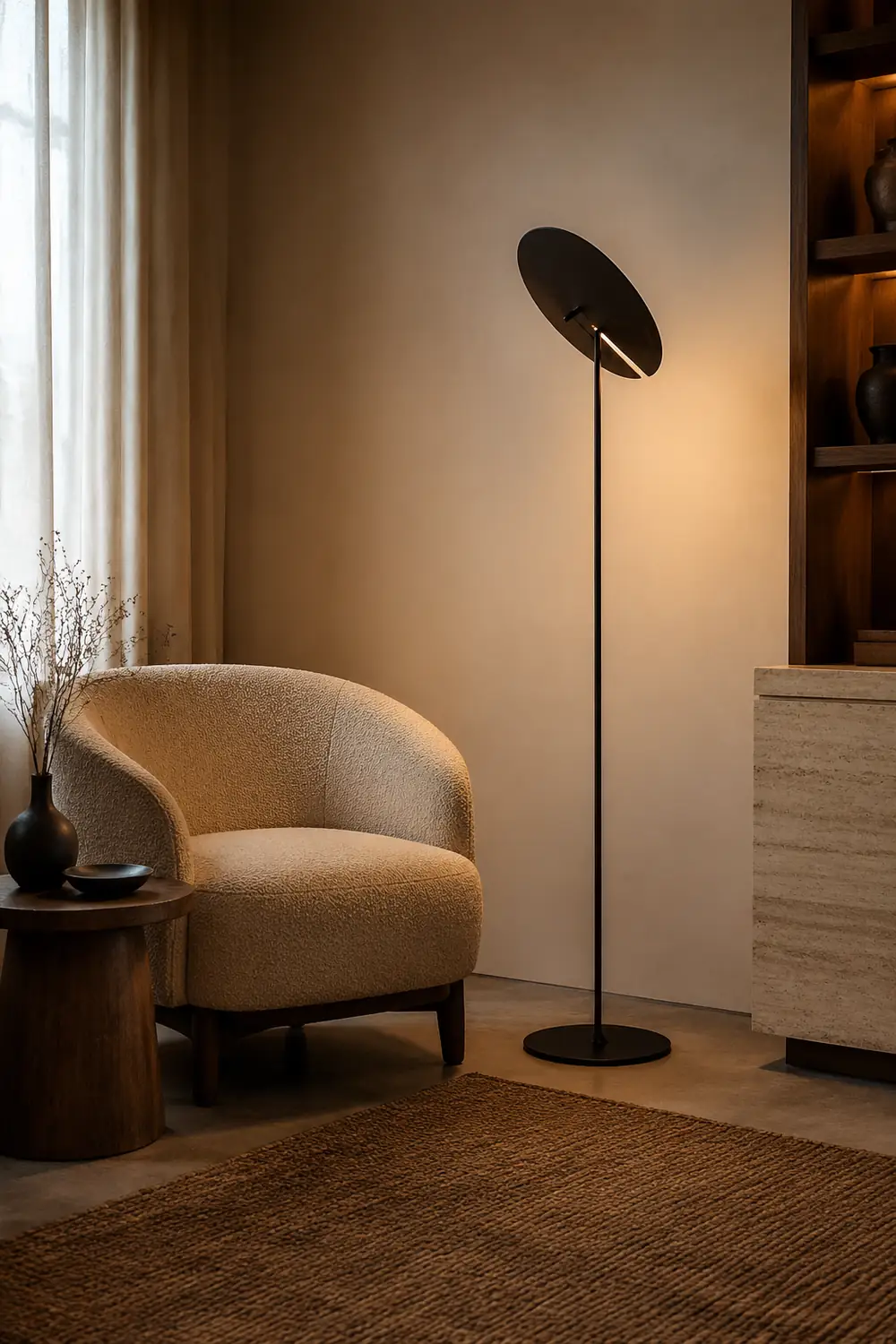 Carins Modern Stehleuchte, Schwarz, Wohnzimmer, Metall - Lumpaz