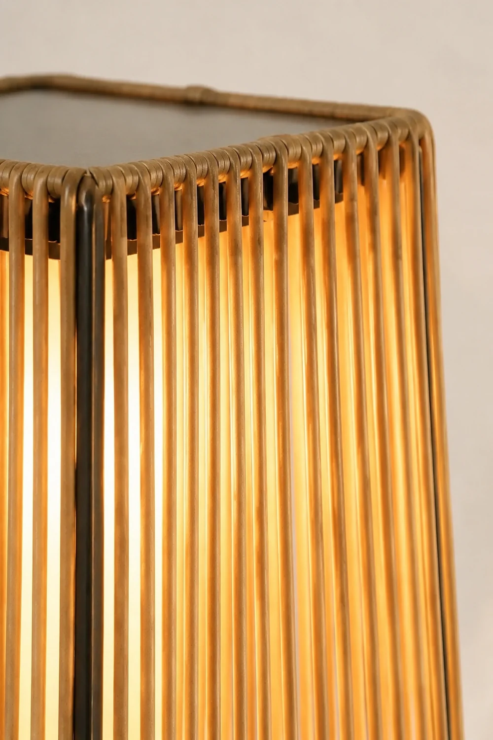Plastic Rattan Outdoor Post Light with Solar Panel - Lumpaz