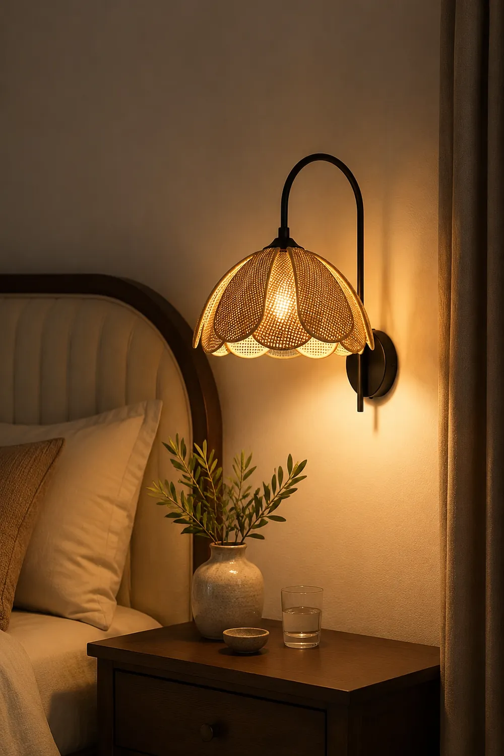 Rattan Petal Wall Lamp - Lumpaz