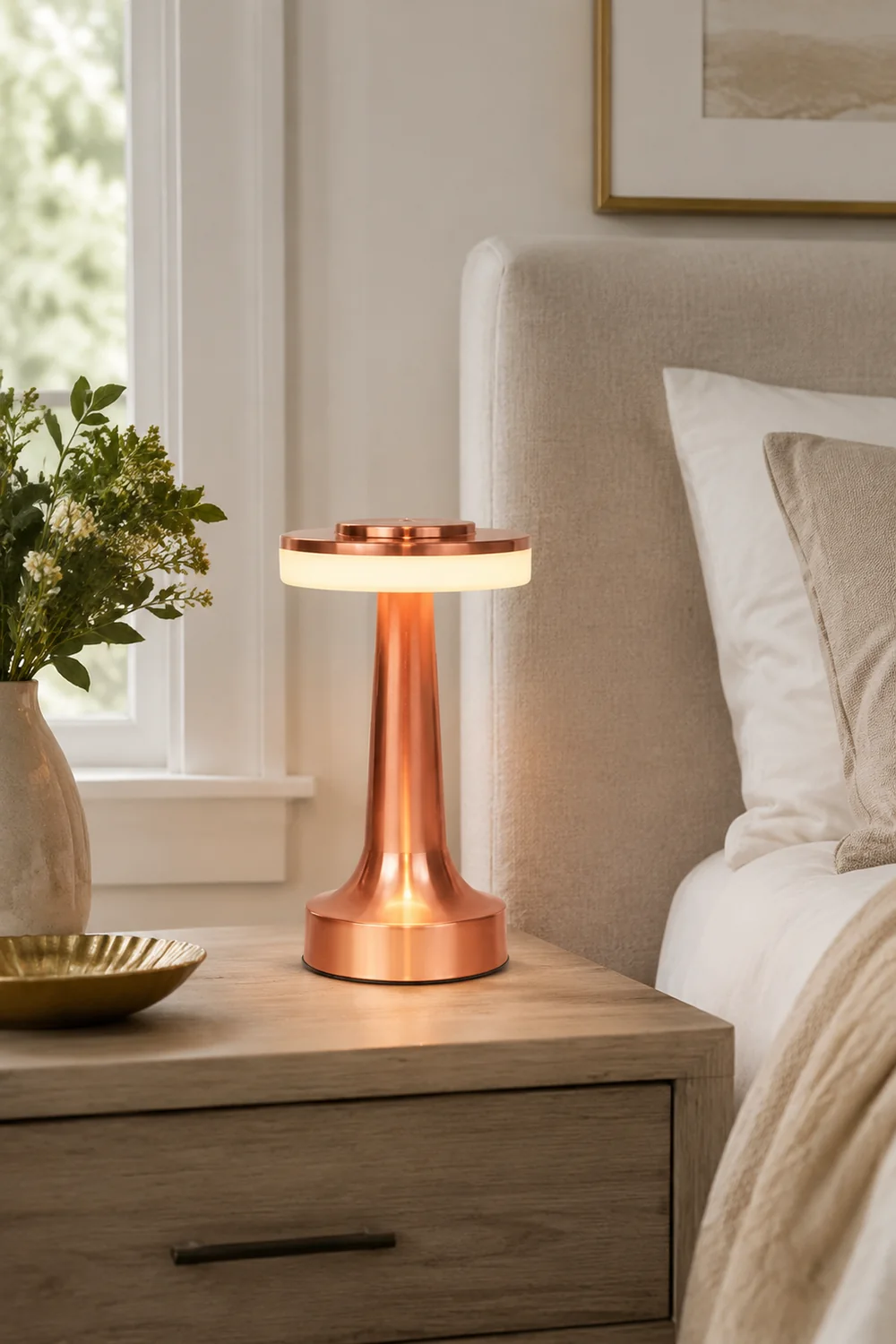 Salgado Modern Pilz Tischleuchte Metall, Bronze/Gold/Silber， Wohnzimmer - Lumpaz