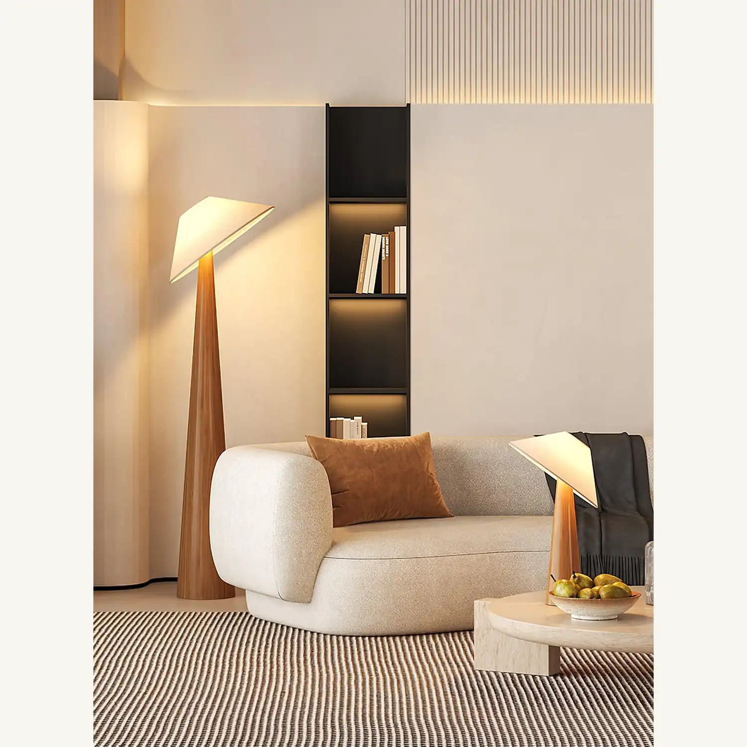 Tilt Hat Wooden Floor Lamp - Lumpaz