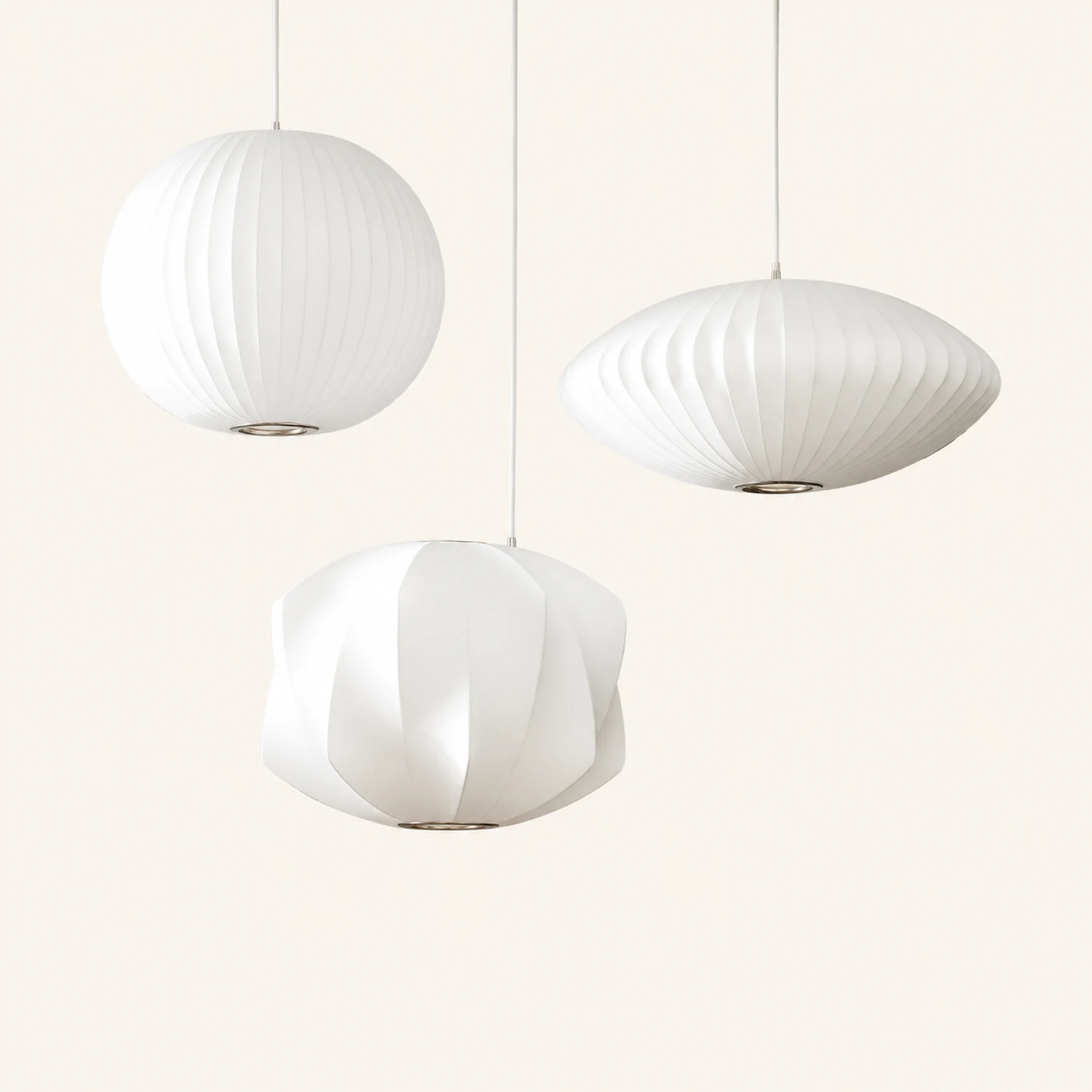 Nordic White Lantern Saucer Pendant Light For Living Room - Lumpaz