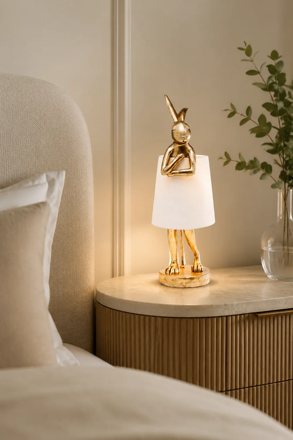 Alice Tischlampe Rabbit Ballet, Weiß/Gold - Lumpaz