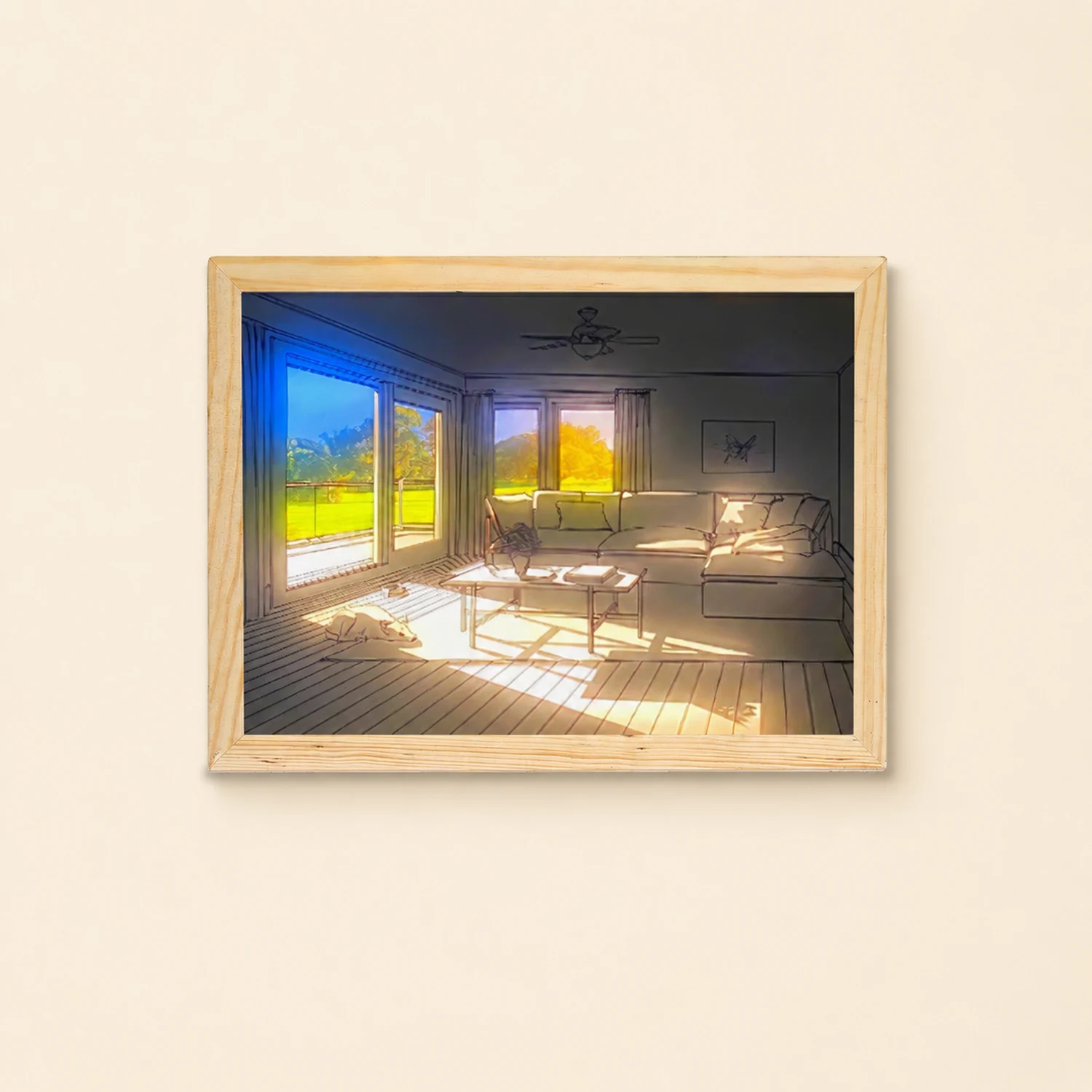 Dog Sunbathing Mural Art Lamp - Lumpaz