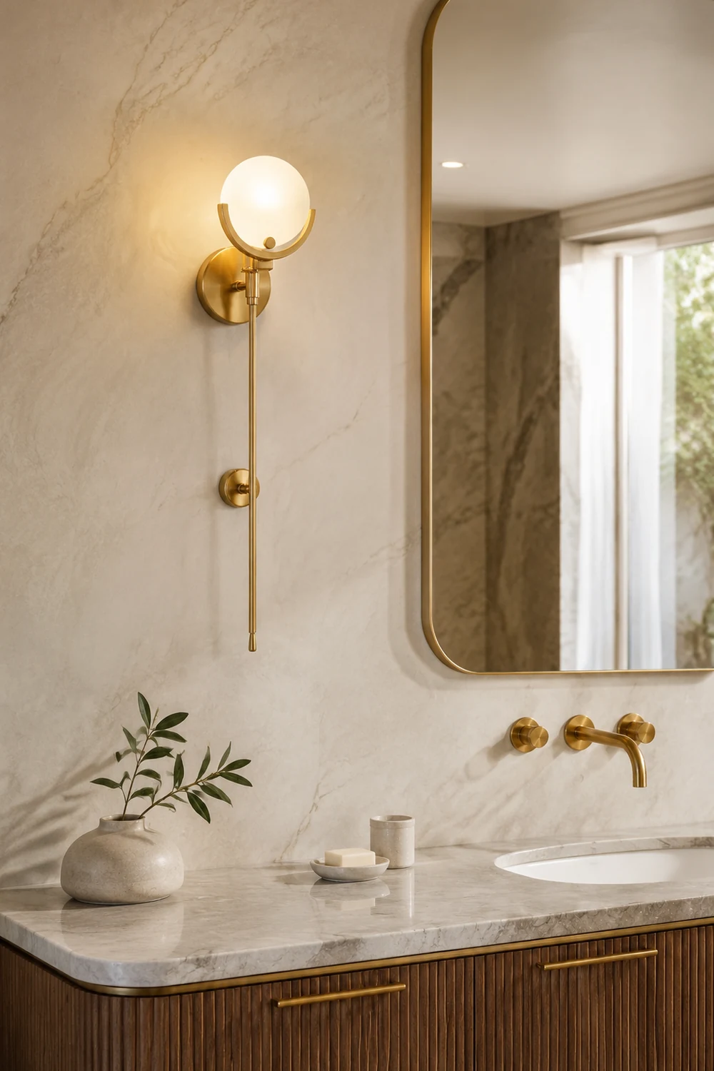 Ava Brass Wall Lamp - Lumpaz