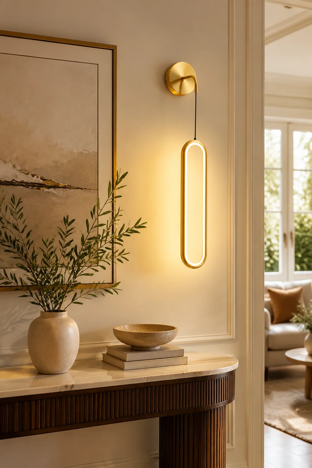 Oval LED Brass Wall Lamp - Lumpaz