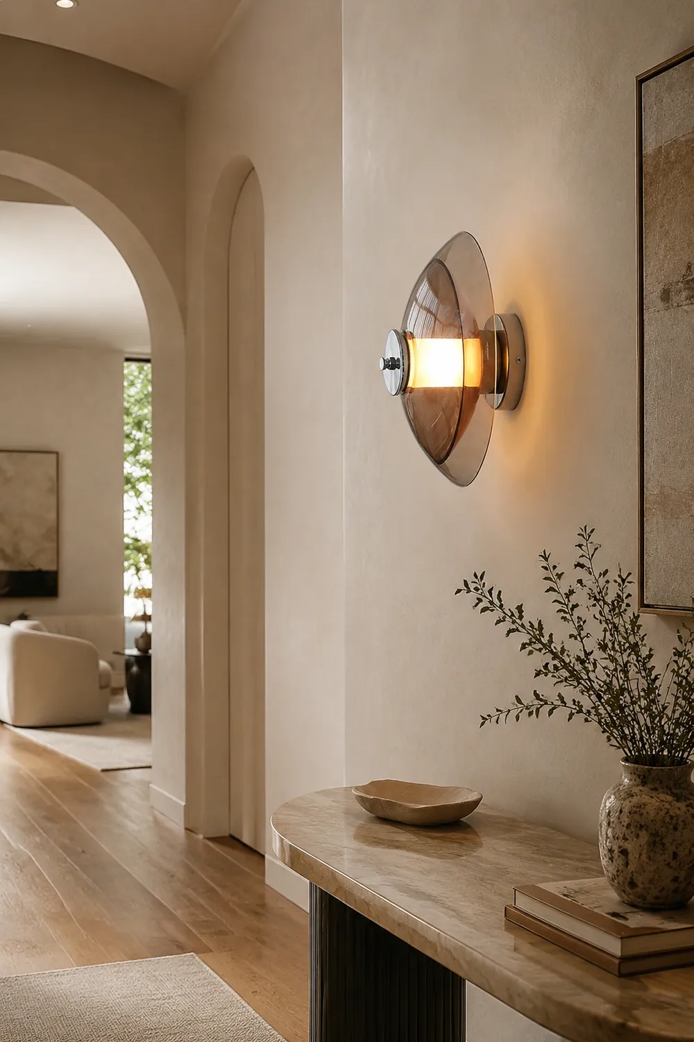 Flying Saucer Chrome Wall Light - Lumpaz