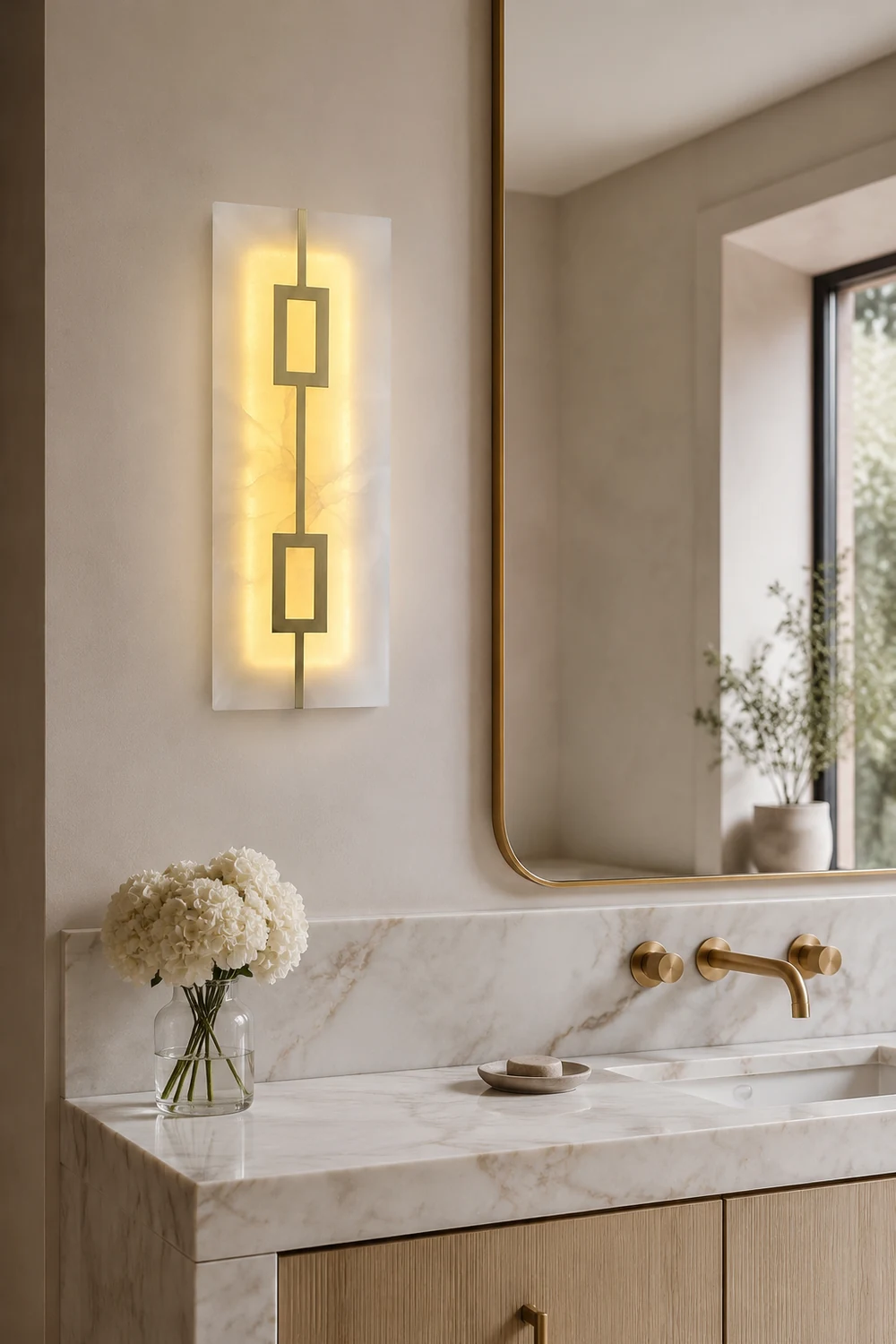 Square Marble Wall Lamp - Lumpaz