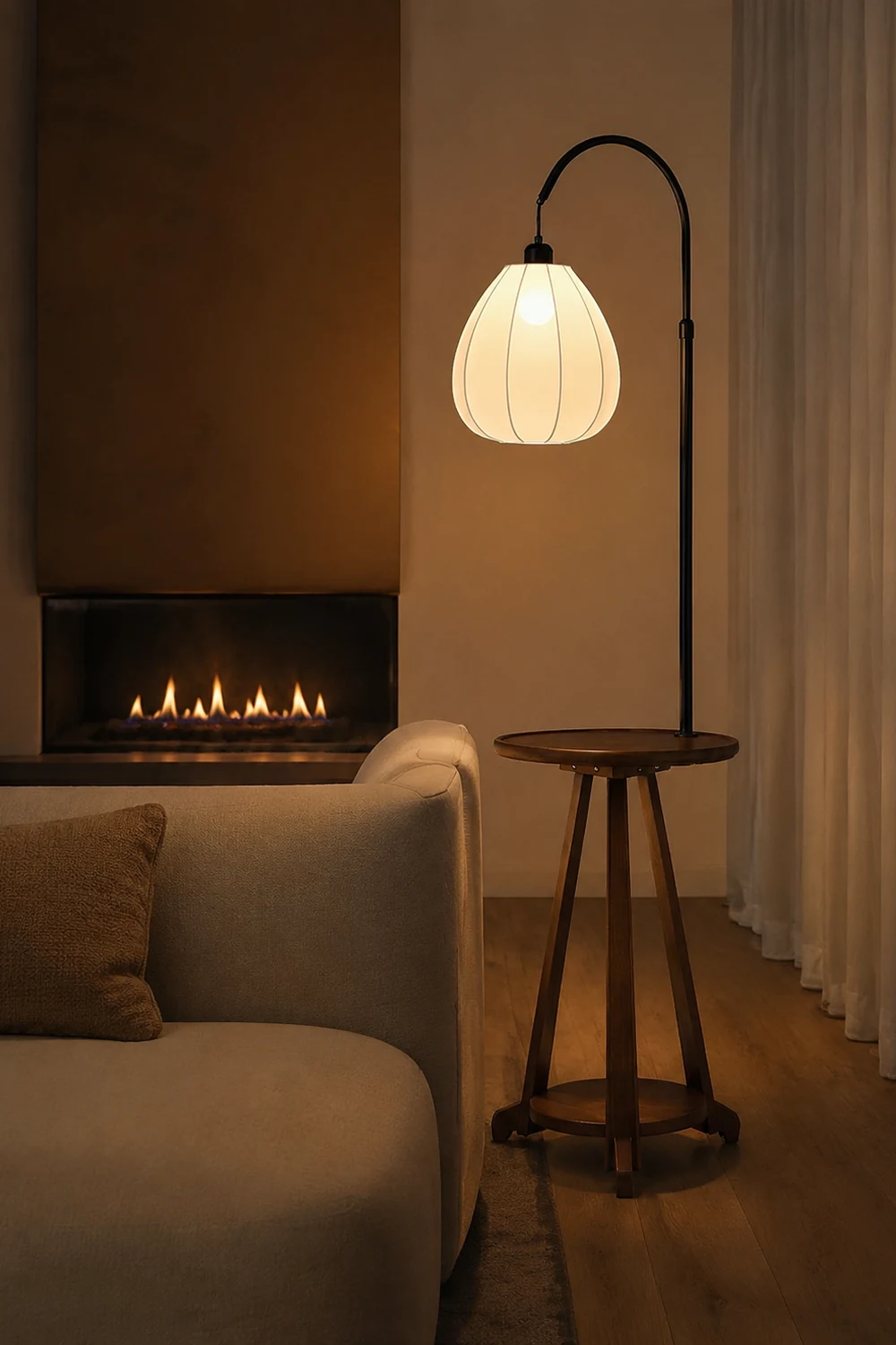 Arc Side Table Floor Lamp - Lumpaz