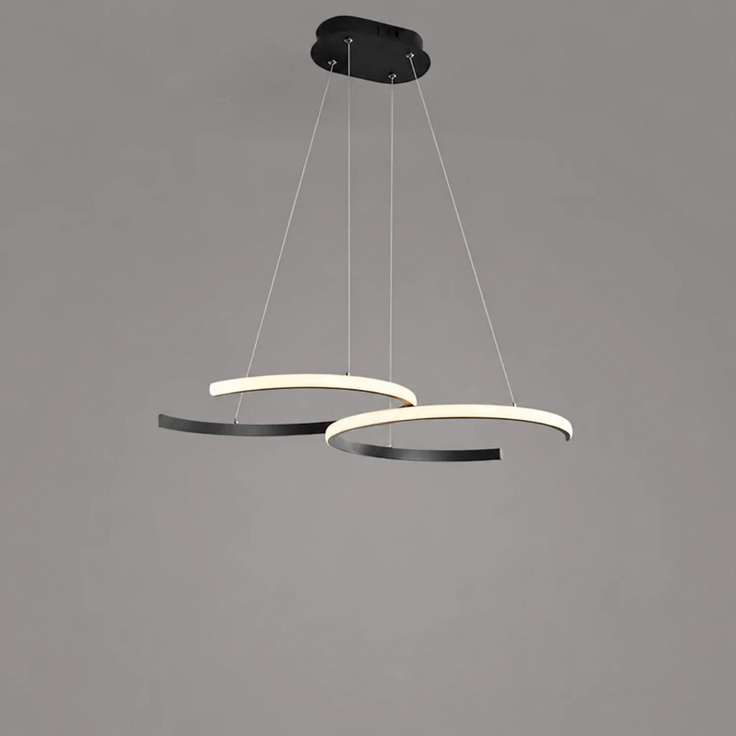 Nordlux LED Pendelleuchte Dimmbar Schwarz/Gold Doppel-C Wohnzimmer - Lumpaz