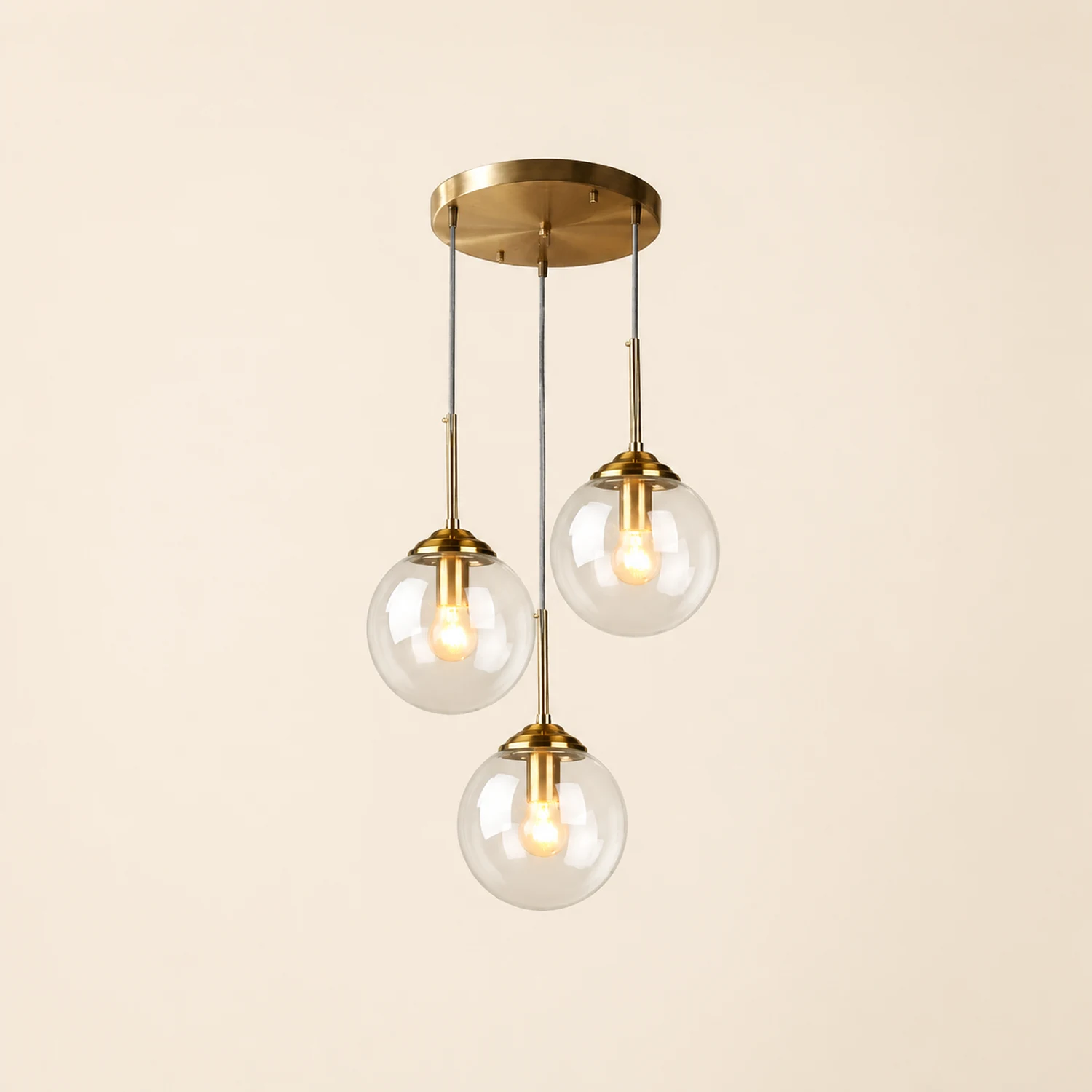 Valentina Modern LED Pendelleuchte Glaskugel, 3 Farben, Esstisch, Metall Glas - Lumpaz