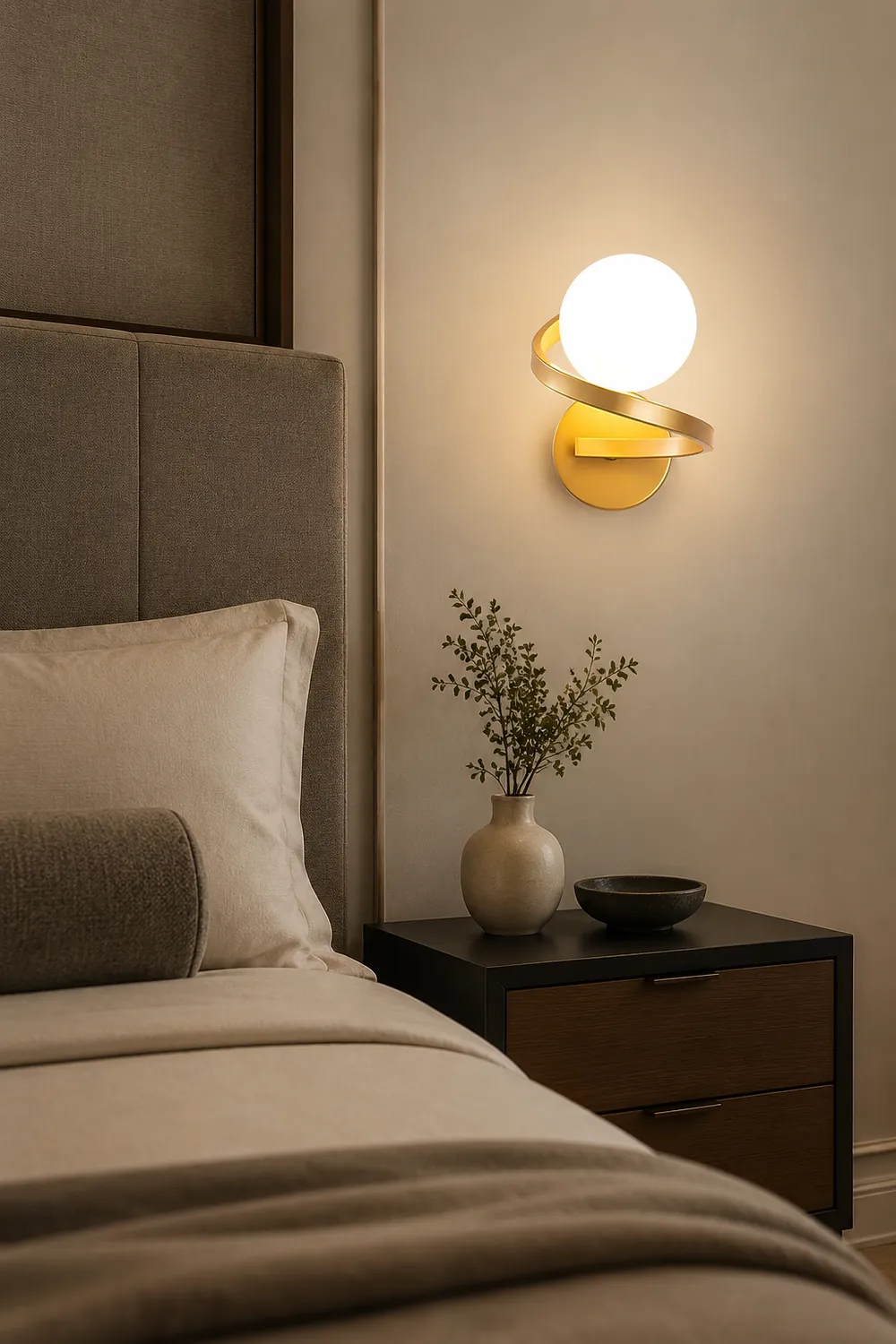 Curved Brass Wall Lamp - Lumpaz