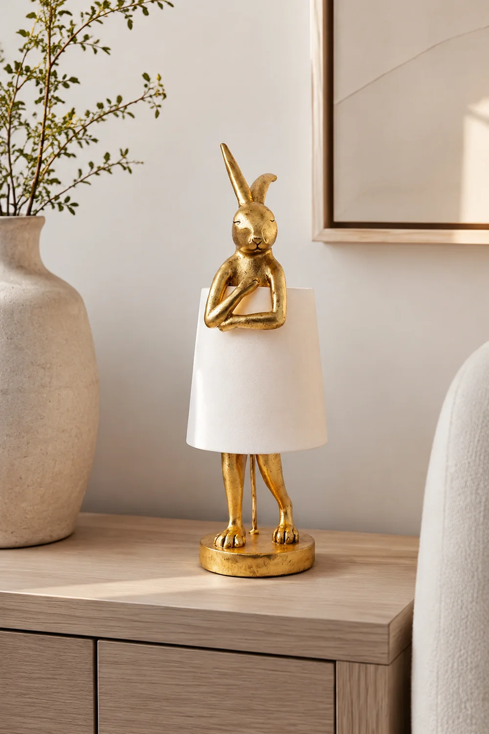 Alice Tischlampe Rabbit Ballet, Weiß/Gold - Lumpaz