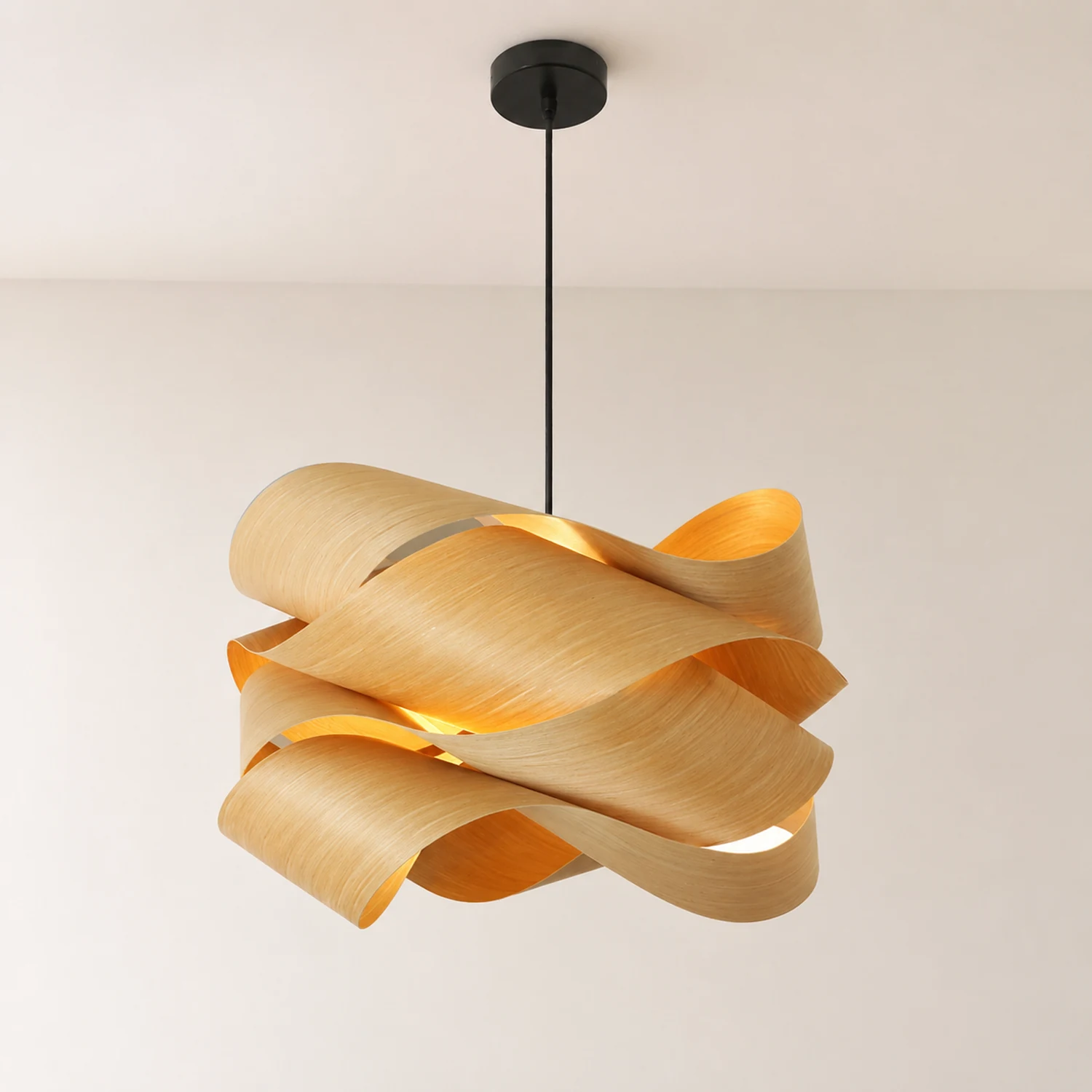 Modern Irregular Wood Pendant Light For Kitchen - Lumpaz