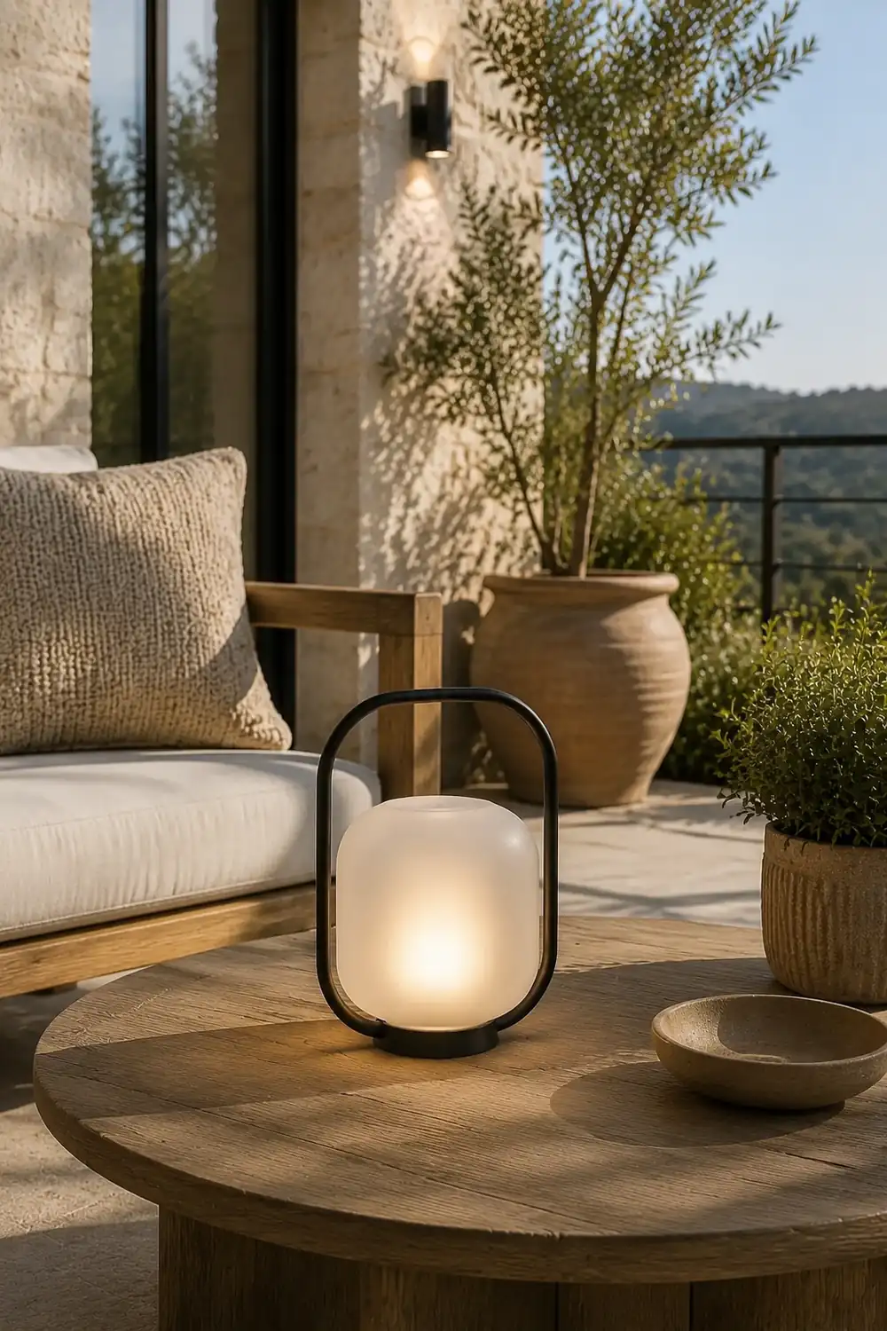 Portable Lantern Outdoor Table Lamp with Solar Panel - Lumpaz