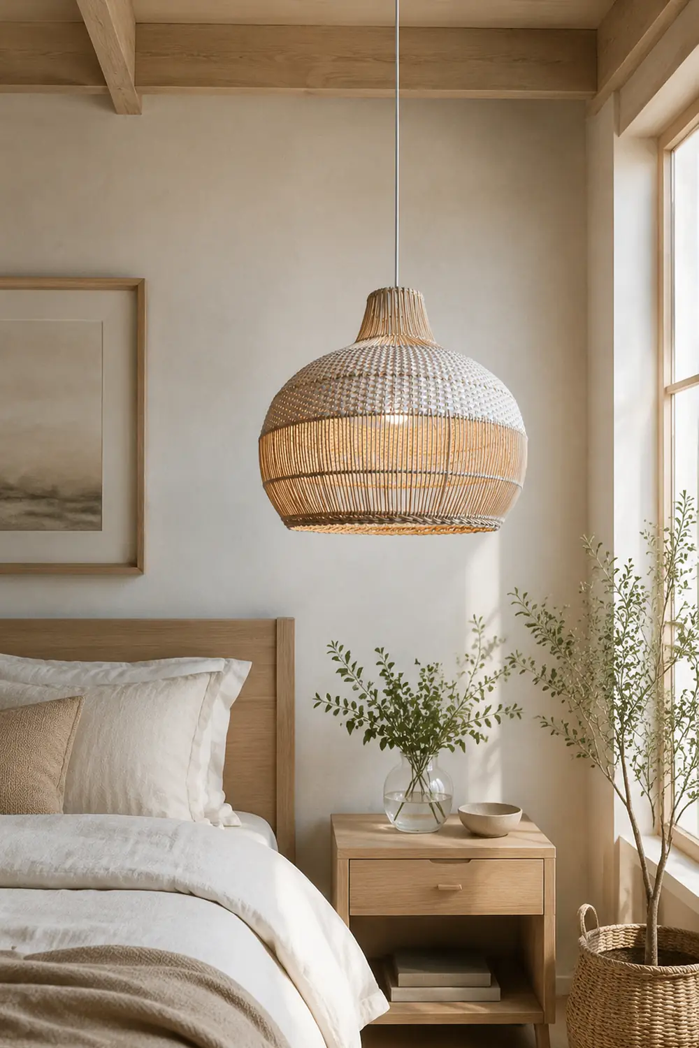 Rattan Kitchen Island Pendant Lighting Wicker Lamp Shade - Lumpaz