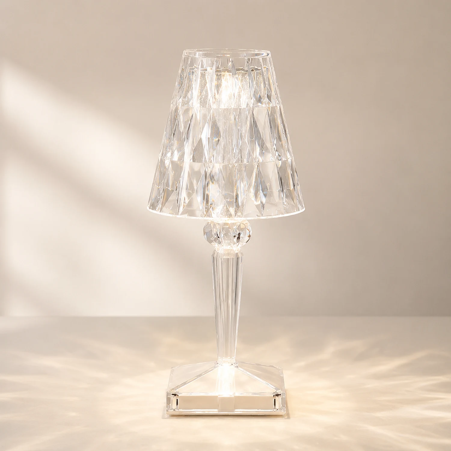 Kristy Design Kristall Diamant Tischlampe Licht, Wohn/Schlafzimmer, Acryl - Lumpaz