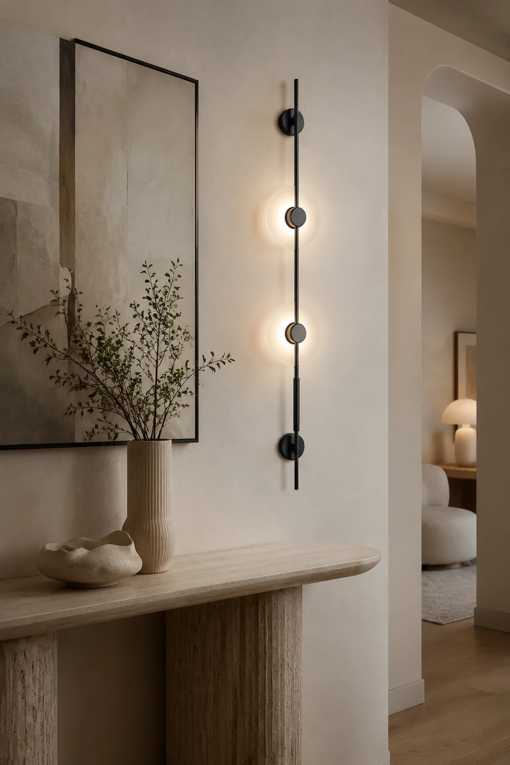 Alabaster Orb Vertical Wall Sconce - Lumpaz