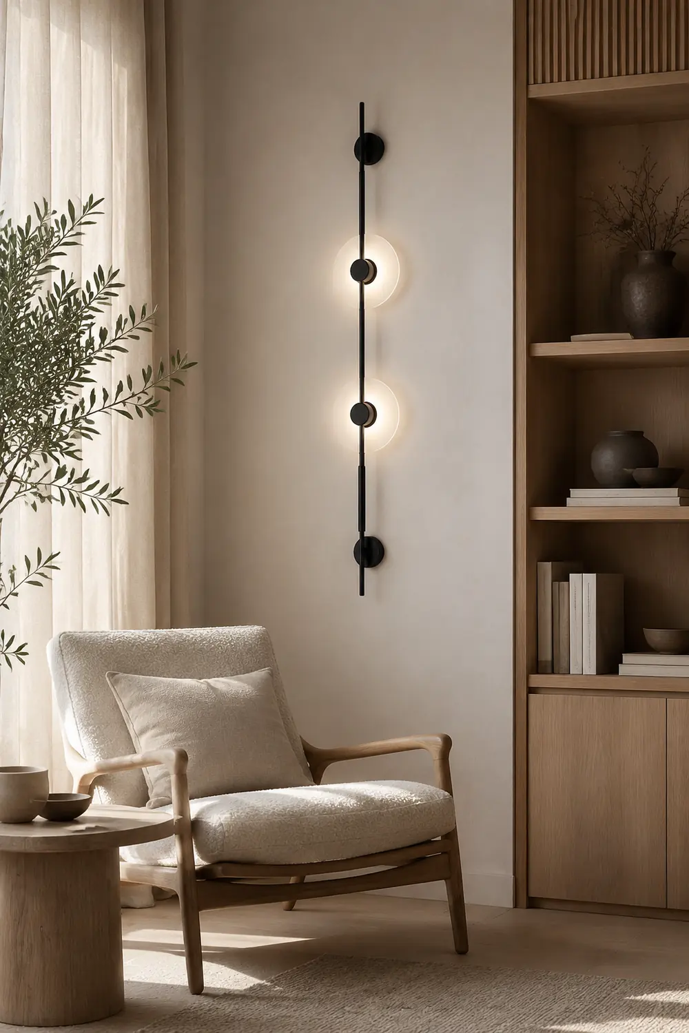 Alabaster Orb Vertical Wall Sconce - Lumpaz