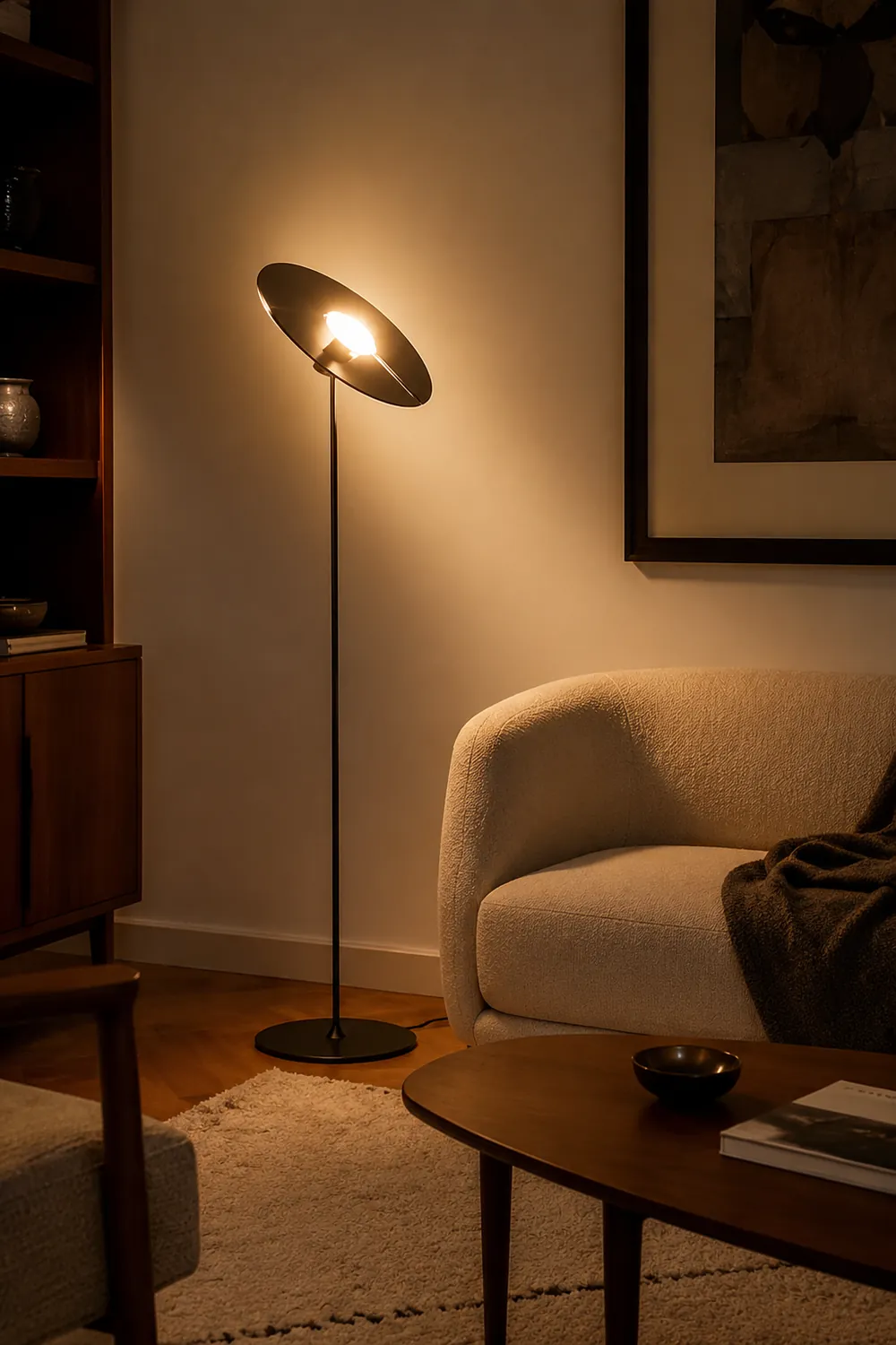 Carins Modern Stehleuchte, Schwarz, Wohnzimmer, Metall - Lumpaz