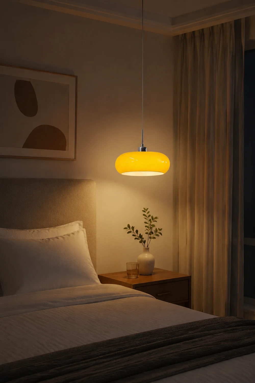 Vintage Bauhaus Round Glass Pendant Light - Lumpaz