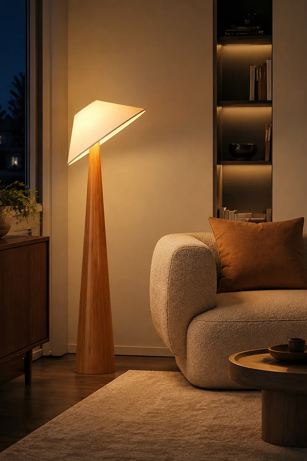 Tilt Hat Wooden Floor Lamp - Lumpaz