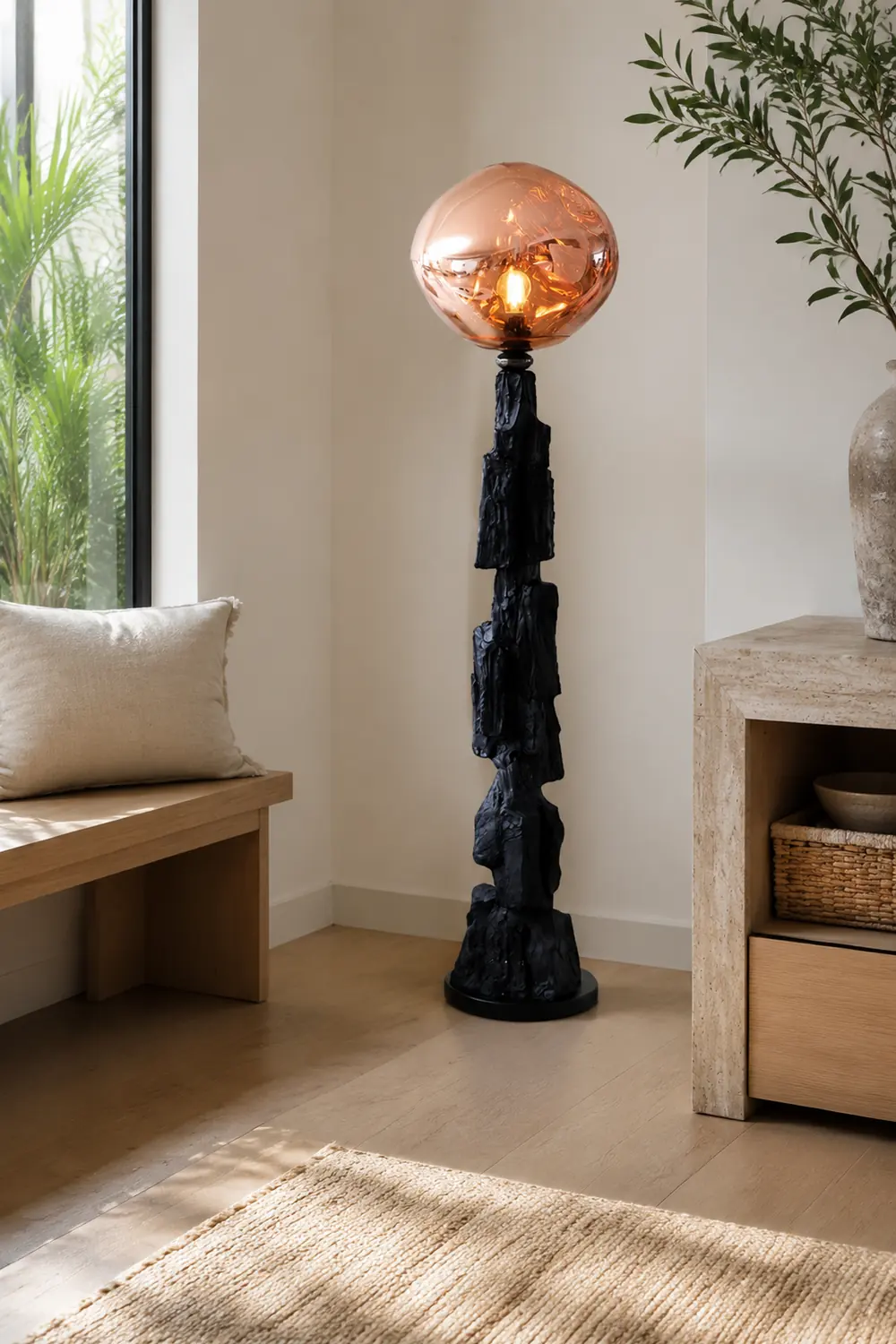 Charcoal Lava Floor Lamp - Lumpaz