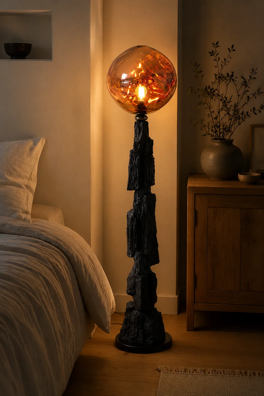 Charcoal Lava Floor Lamp - Lumpaz