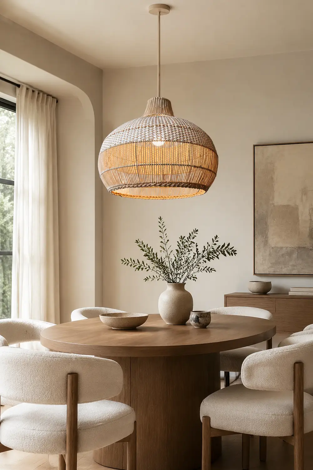 Rattan Kitchen Island Pendant Lighting Wicker Lamp Shade - Lumpaz