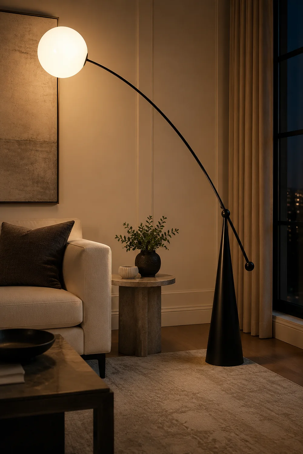 Opal Arc Floor Lamp - Lumpaz