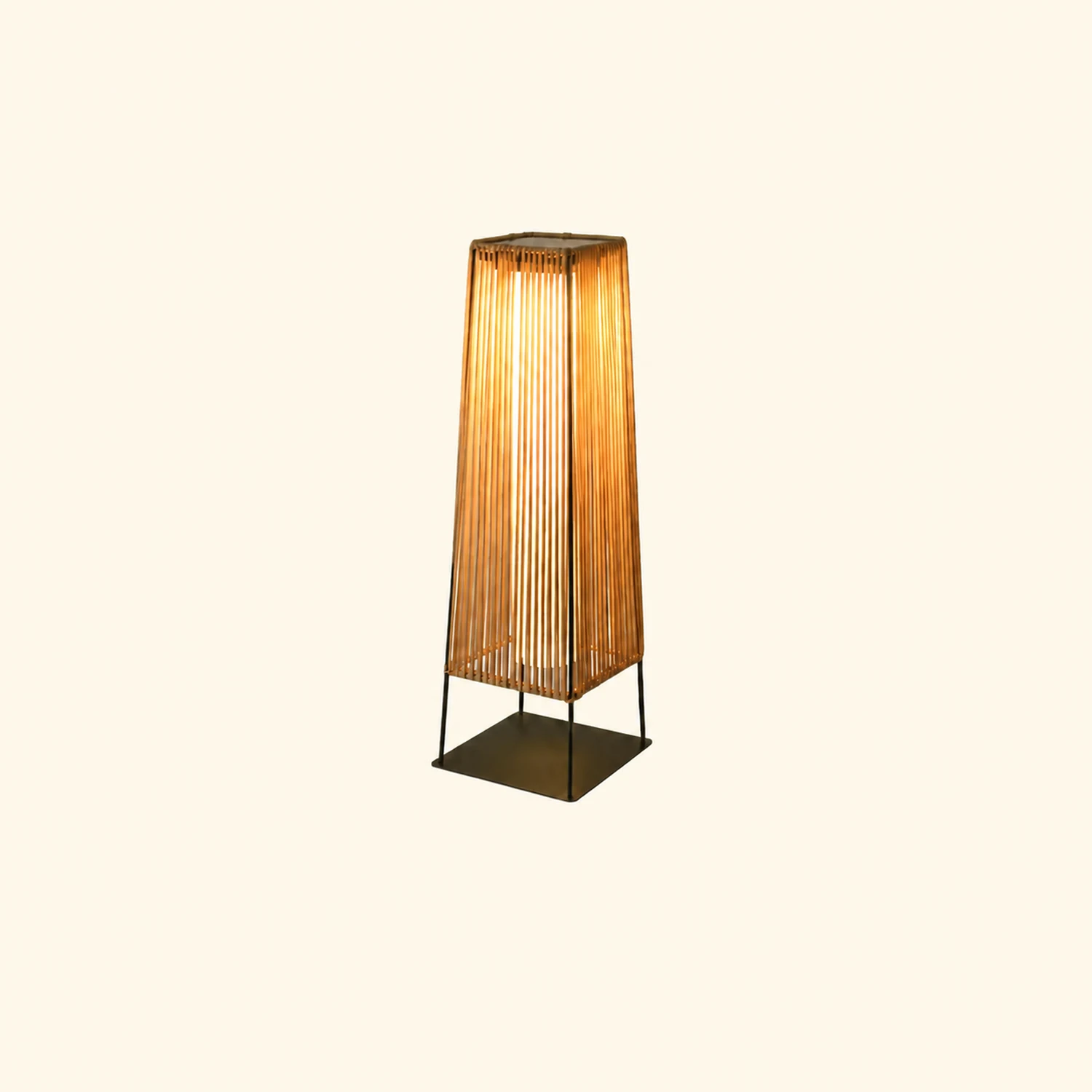 Plastic Rattan Outdoor Post Light with Solar Panel - Lumpaz