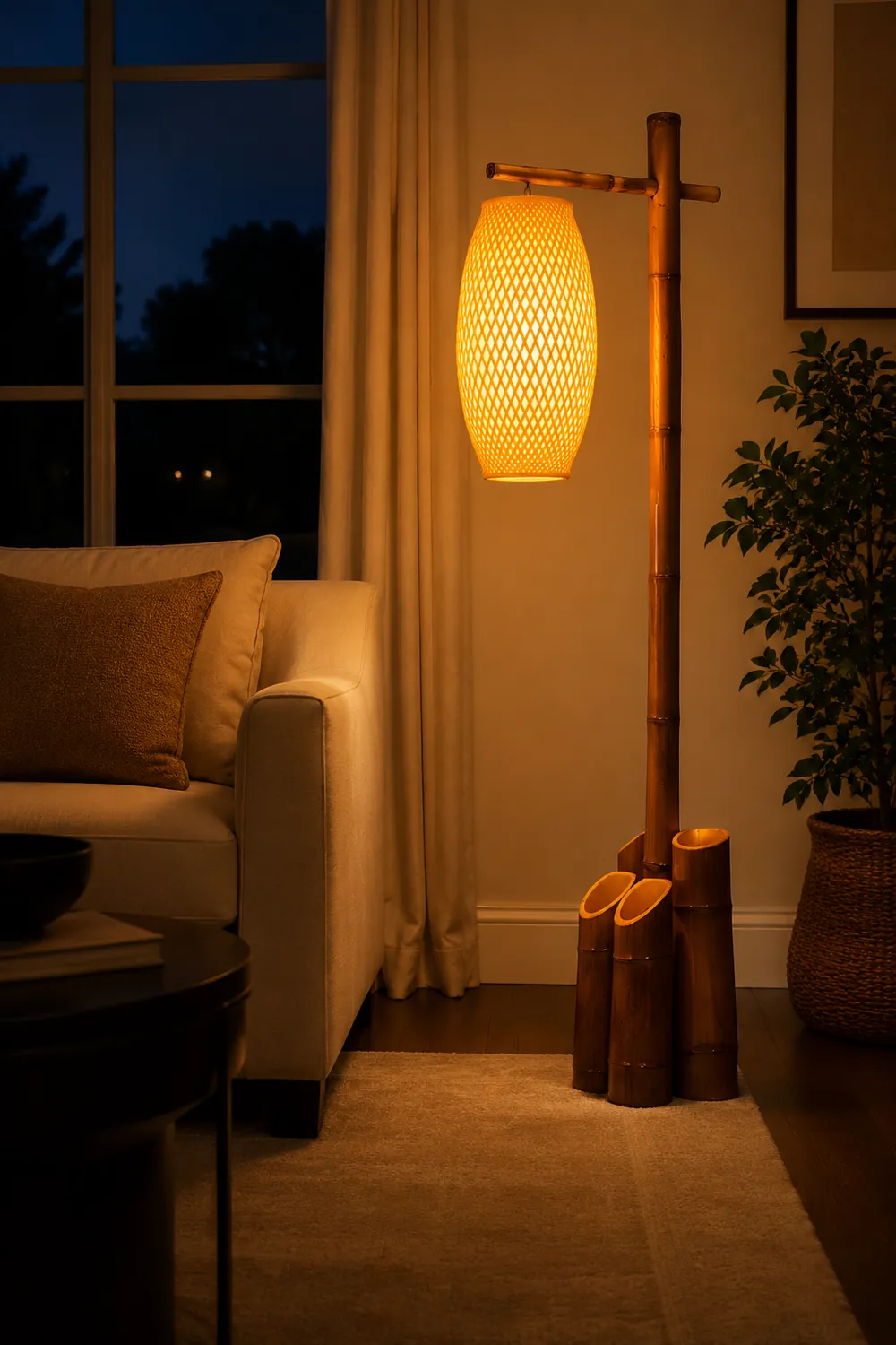 Zen Bamboo Tube Floor Lamp - Lumpaz