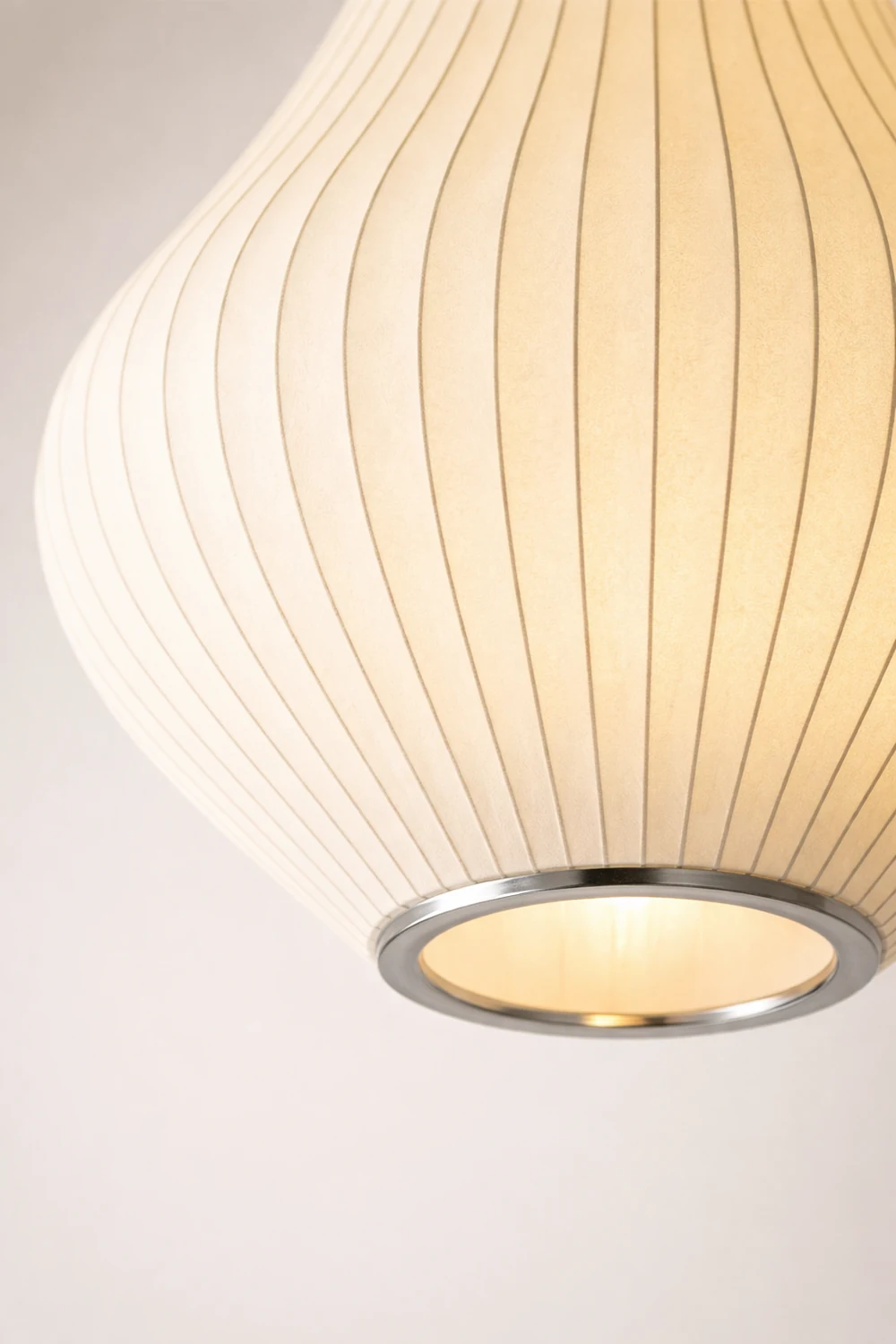 Nordic White Lantern Saucer Pendant Light For Living Room - Lumpaz