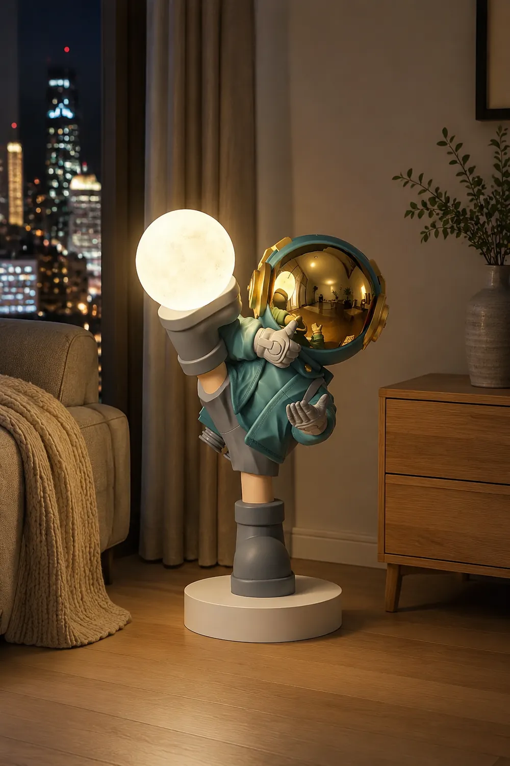 Effort Astronaut Built-in Battery Floor Lamp - Lumpaz