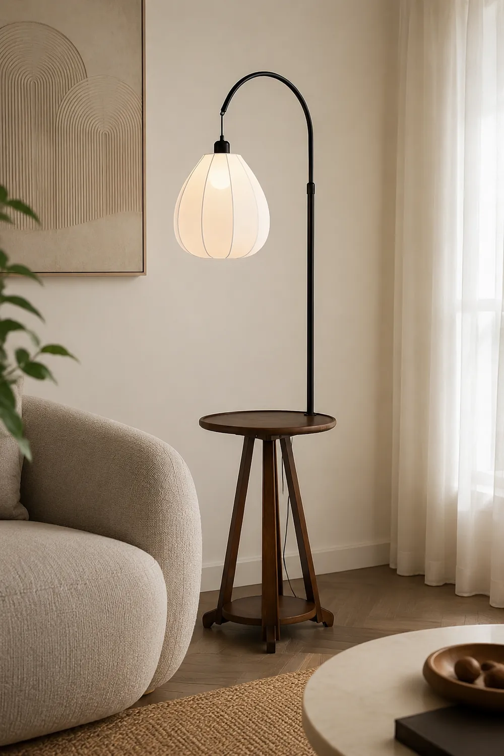 Arc Side Table Floor Lamp - Lumpaz