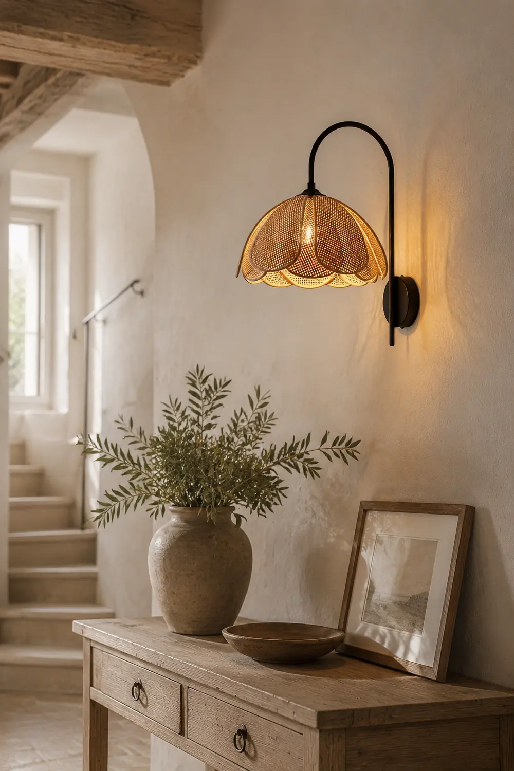 Rattan Petal Wall Lamp - Lumpaz
