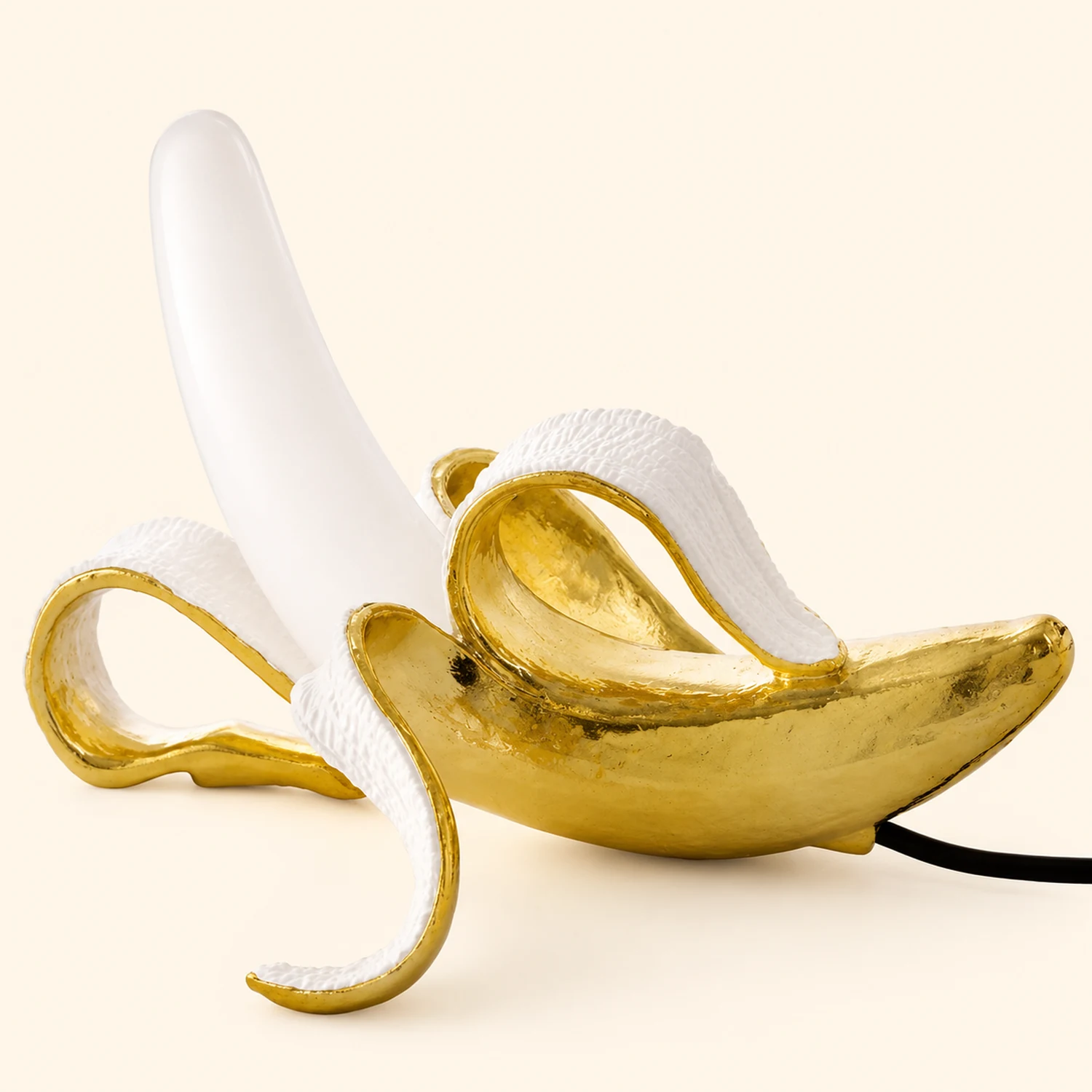 Celesta Creative Banana Resin/Glass Table Lamp, Yellow/Gold - Lumpaz